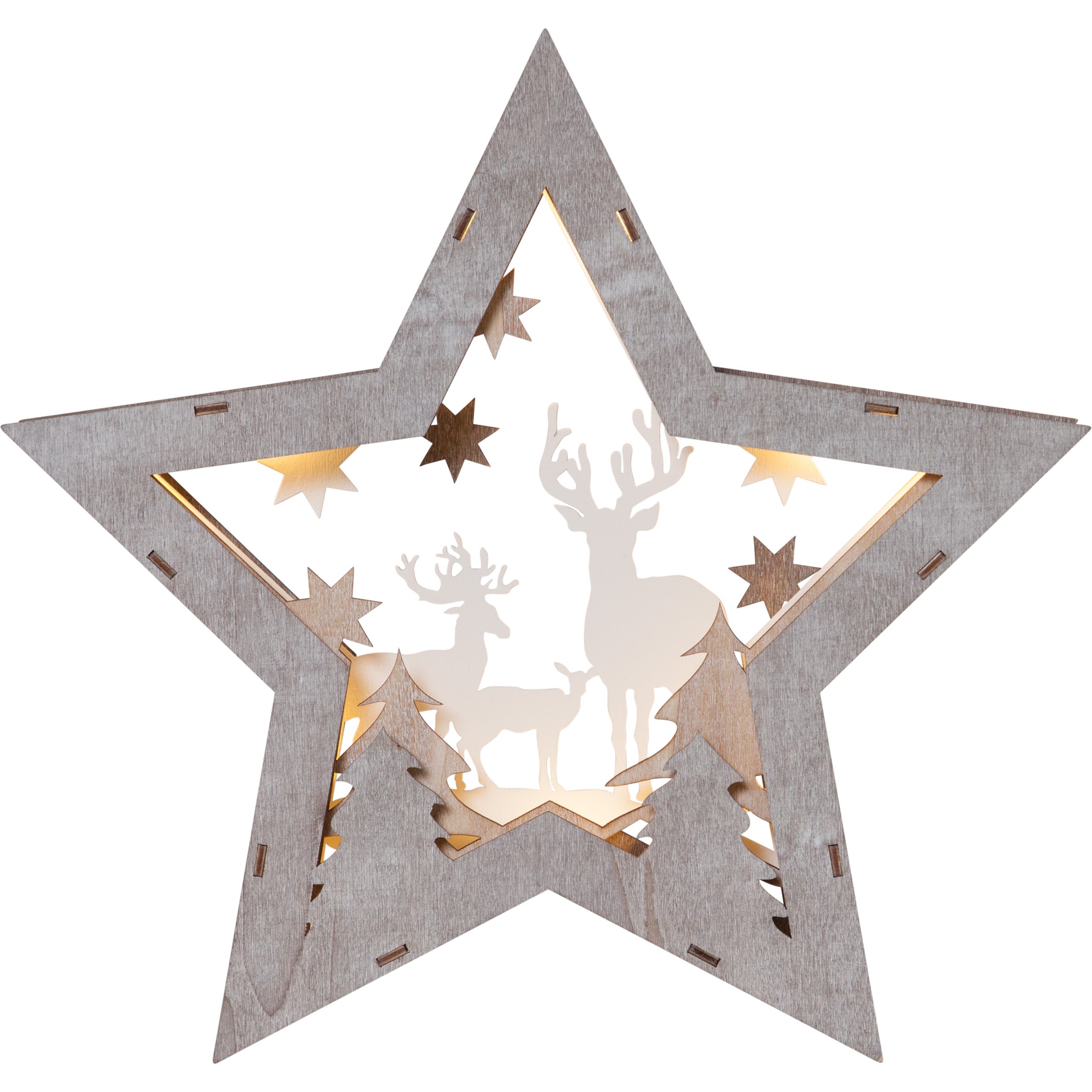 Lot De 4 Décorations LED Casse-noisette - PVC Transparent, Lumière Chaude, 6x6x1.5 Cm, Pour Table Noël
