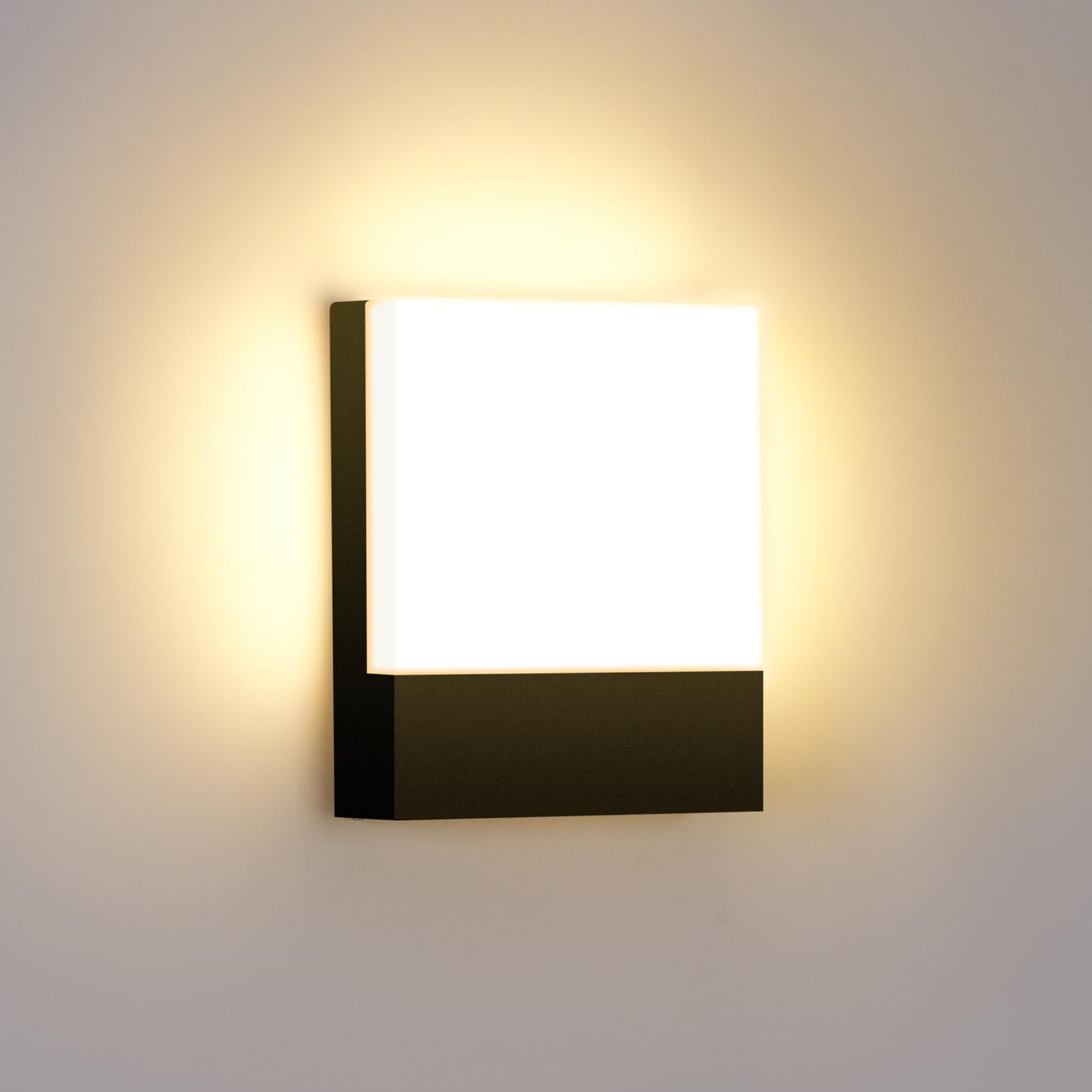 Zewnętrzny kinkiet 15W czarny, wewnętrzne kinkiety biały ciepły 3000K nowoczesny do sypialni, salonu, na schody, korytarz