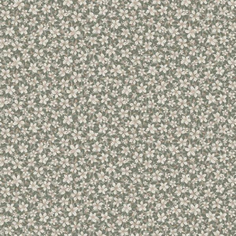 Papel pintado vintage flores verde - 53 cm x 10.05 m - borastapeter