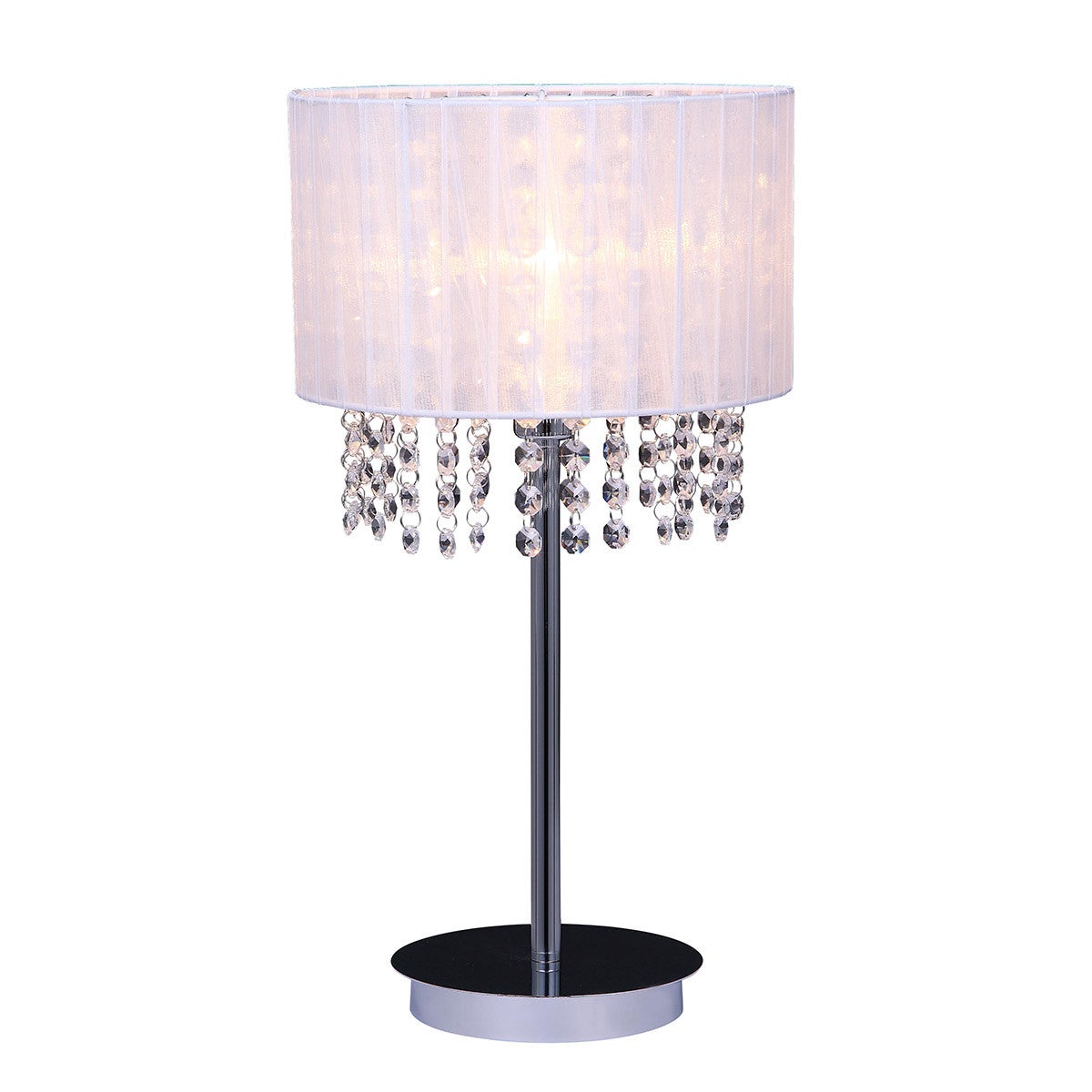 Lampa stołowa chrom biała z kryształkami glamour ASTRA Italux MTM1953/1 WH