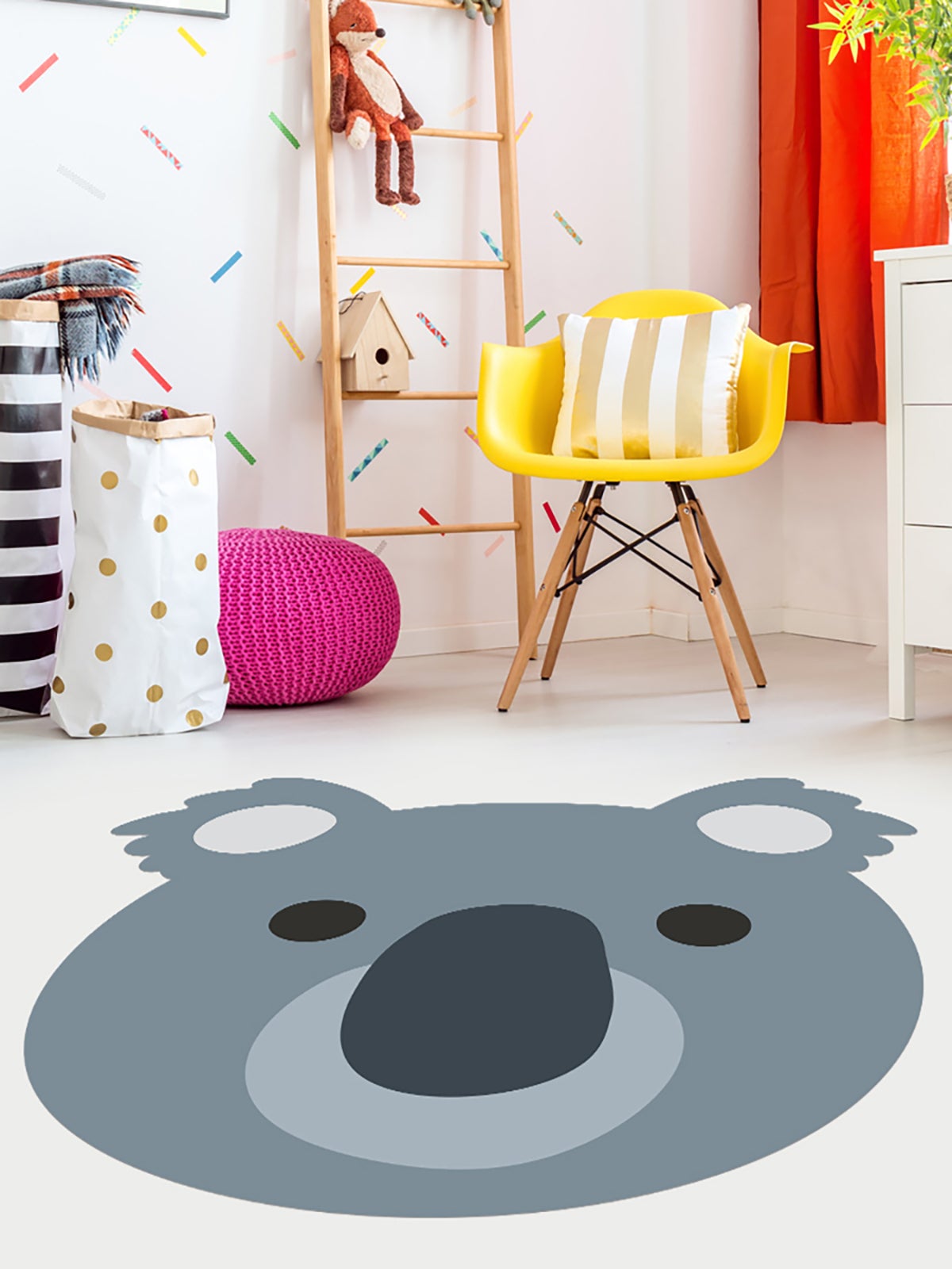 Dywan winylowy dziecięcy Koala 86x100 cm - antypoślizgowy PVC, winylowy do pokoju dziecięcego, ognioodporny i zmywalny