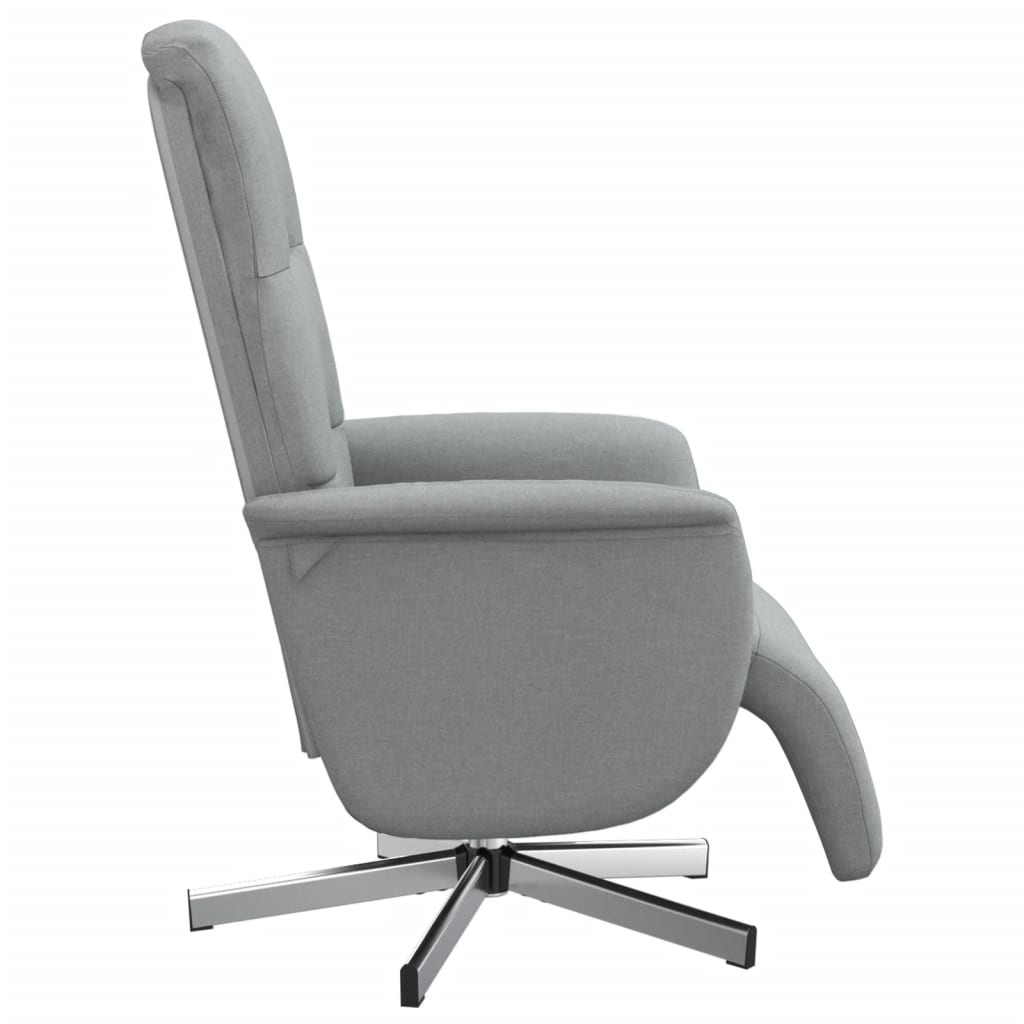 Fauteuil inclinable avec repose-pieds gris clair tissu - 4