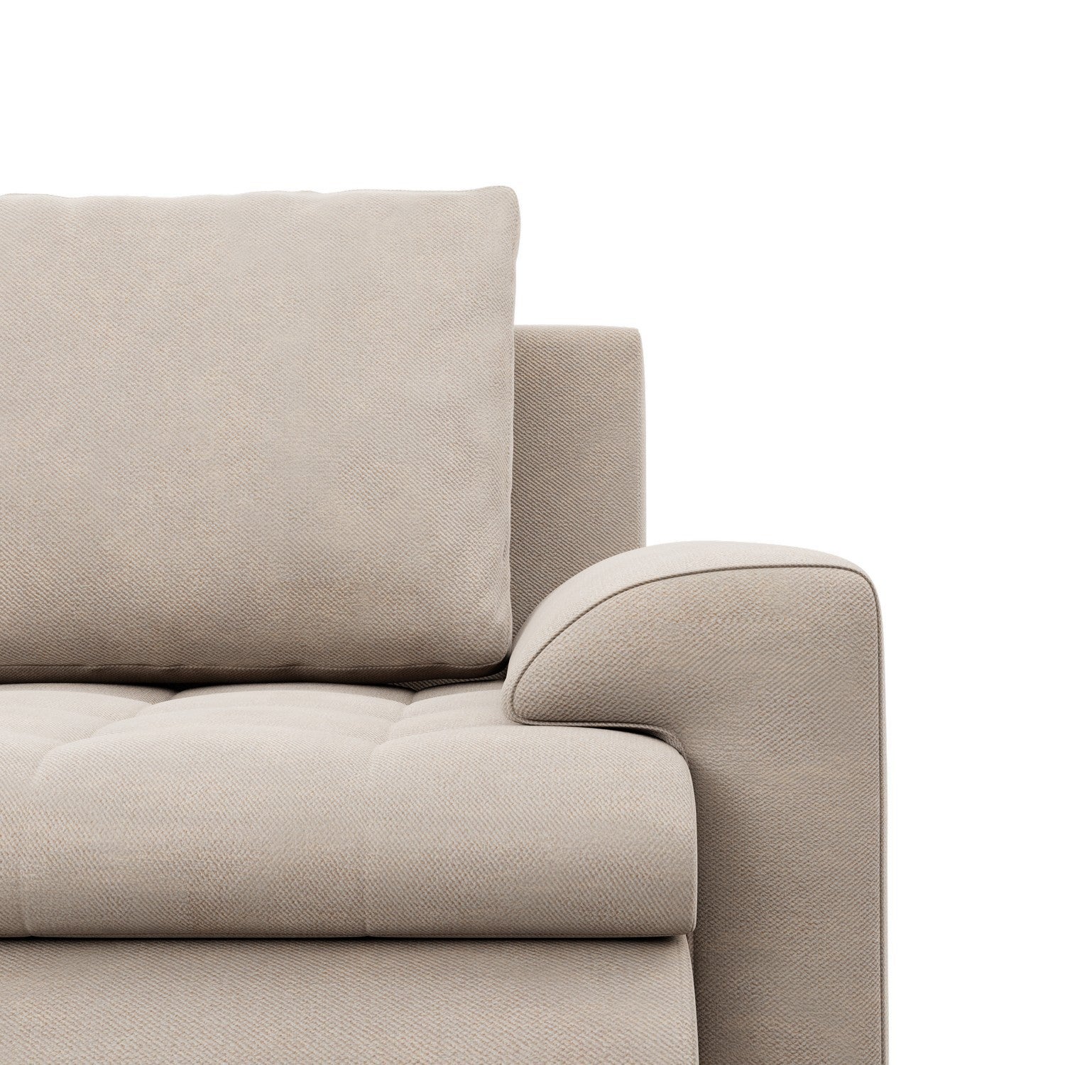 MEBLIGO | Droite Canapé d'angle avec fonction couchage | Foresta | Beige - 5