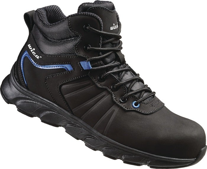 Bottes de sécurité Mathi en Nubuck Noir/Bleu, Taille 45, Norme S3 SRC ...