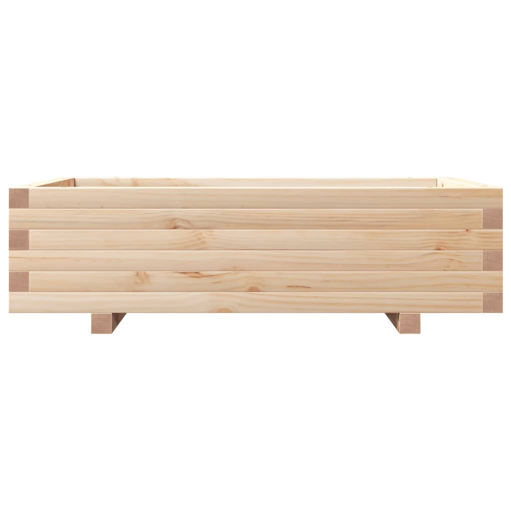 Jardinière bac lit surélevé plantes fleurs terrasse jardin 90 x 60 x 26,5 cm bois de pin massif marron 02_0038012 - 2