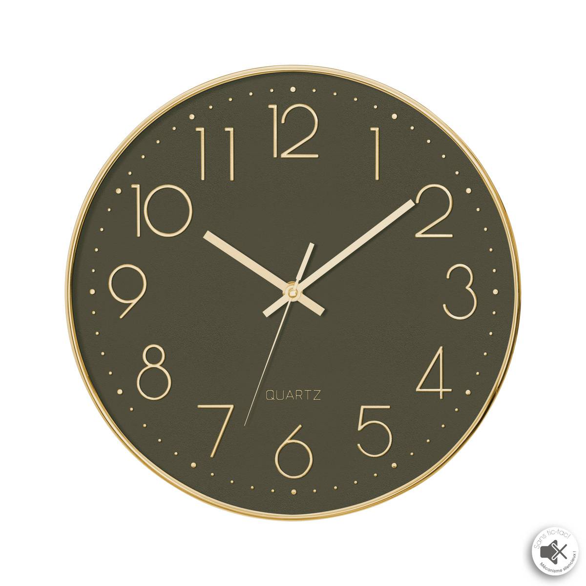 Horloge 3d Laure Gold D30cm - Gris - Atmosphera à Prix