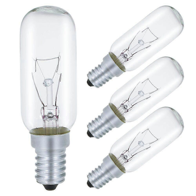 Bombilla E14 para campana extractora, 40 W, T25, incandescente, 230 V, blanco cálido, 2700 K, regulable, paquete de 4