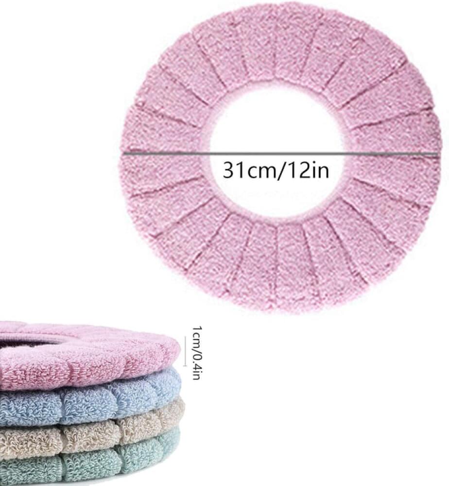4 Pcs Housse De Siège De Toilette Tapis De Coussin De Toilette Rétractable Coussinets De Siège De Toilette Lavables Doux Housse Toilette Lavable Adap - 2