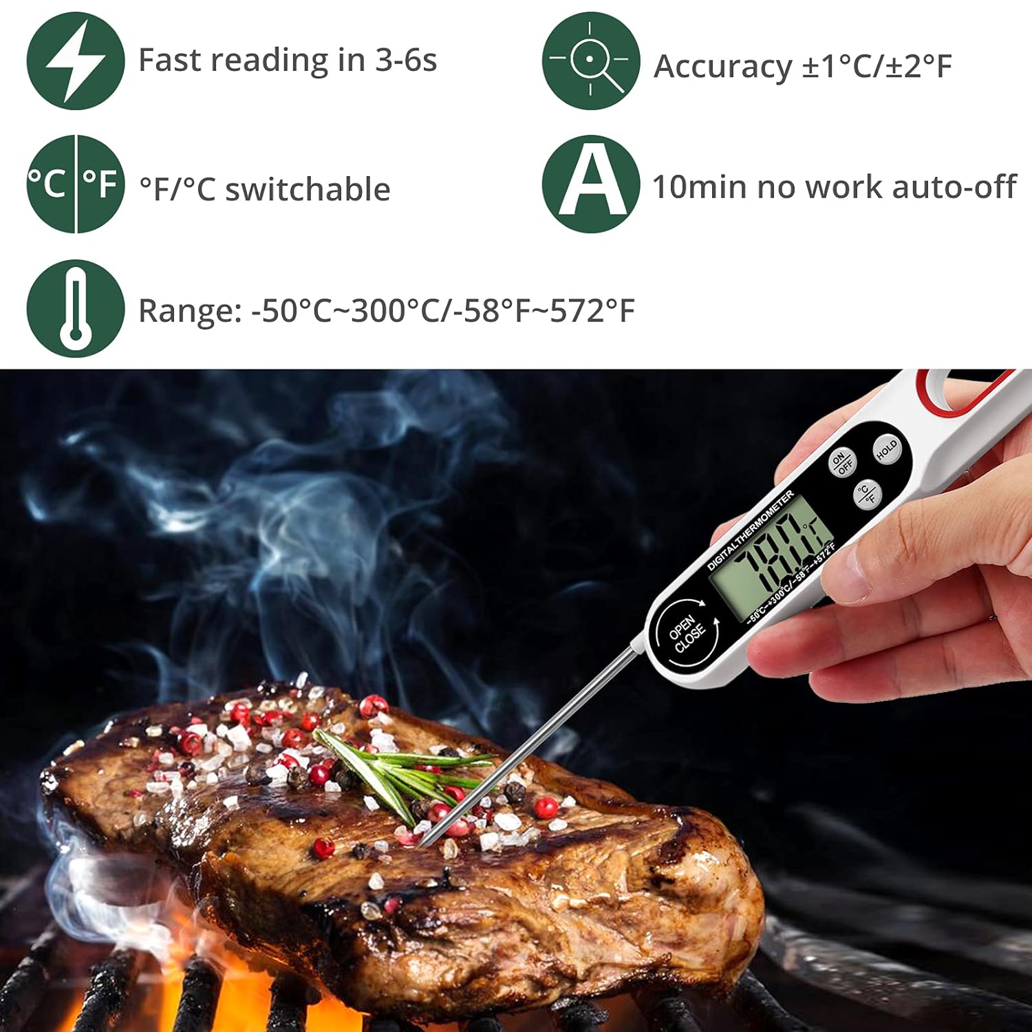 Vvikizy Thermomètre alimentaire digital Vvikizy Thermomètre à viande