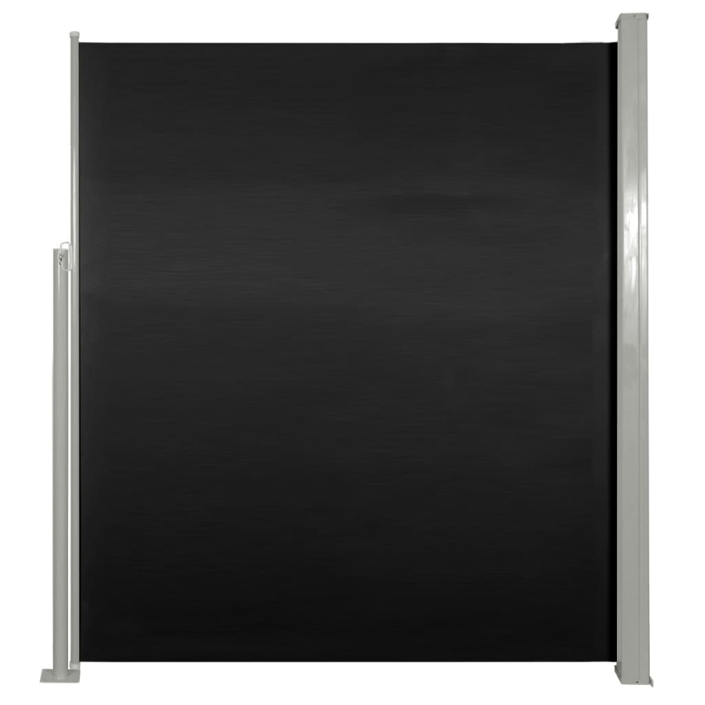 Toldo lateral retráctil/protección visual para patio jardín terraza balcón 160 x 300 cm negro 02_0007050