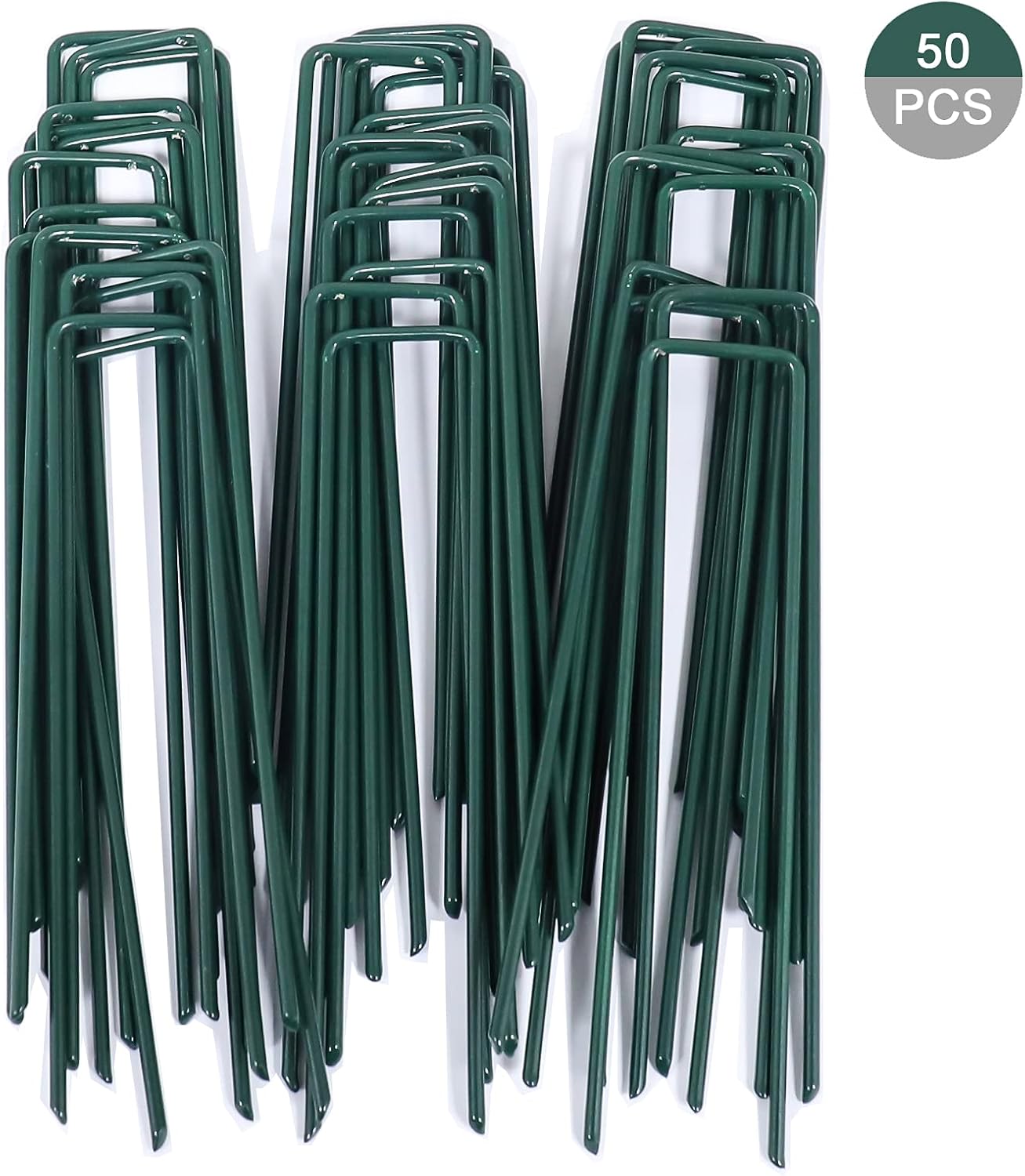 20 Picchetti Da Giardino A U In Acciaio 15 Cm – Graffette Per Fissare Tessuto Paesaggistico, Barriera Erbacce, Zolle, Prato - 5