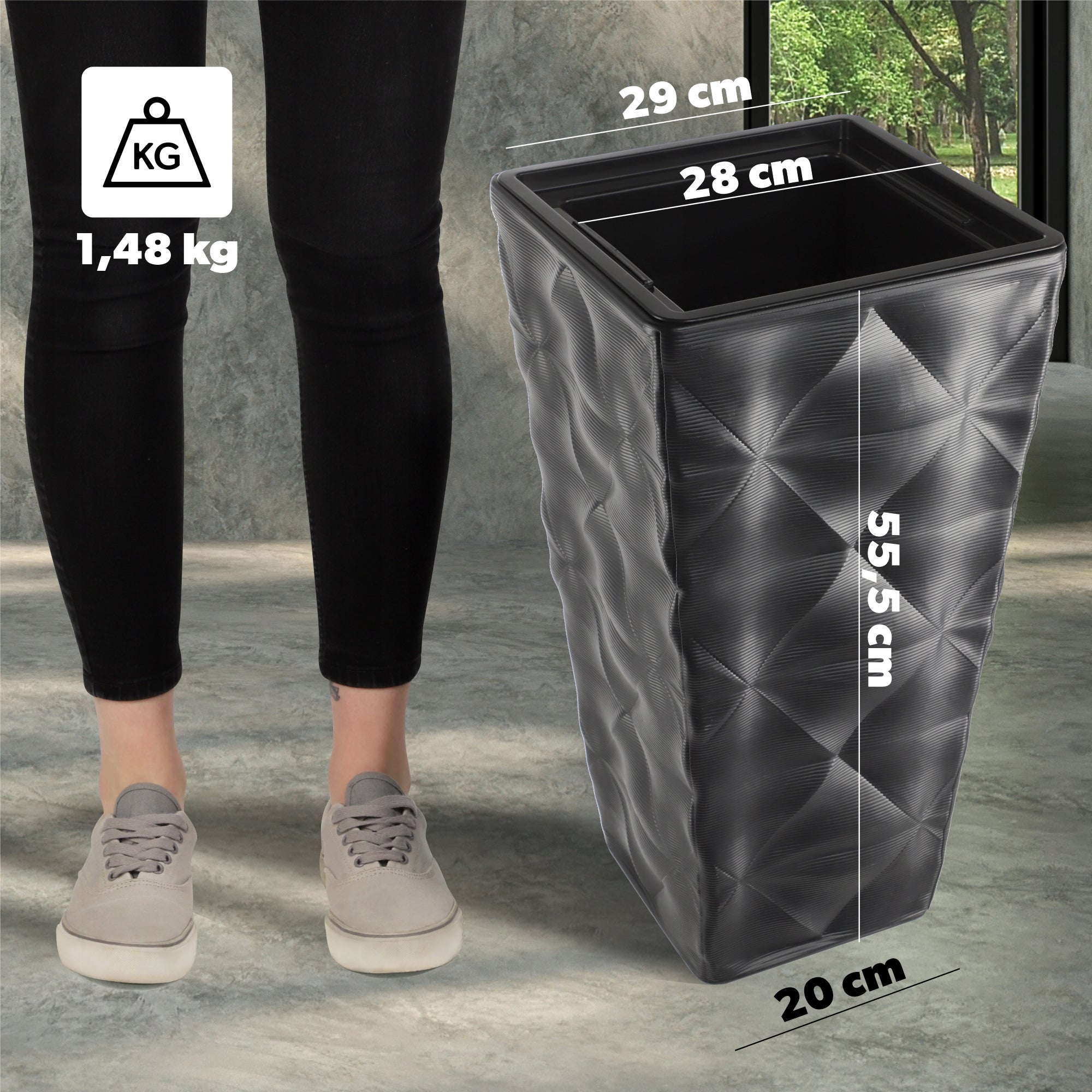 KADAX Vaso Rialzato in Plastica per Piante da Interno ed Esterno