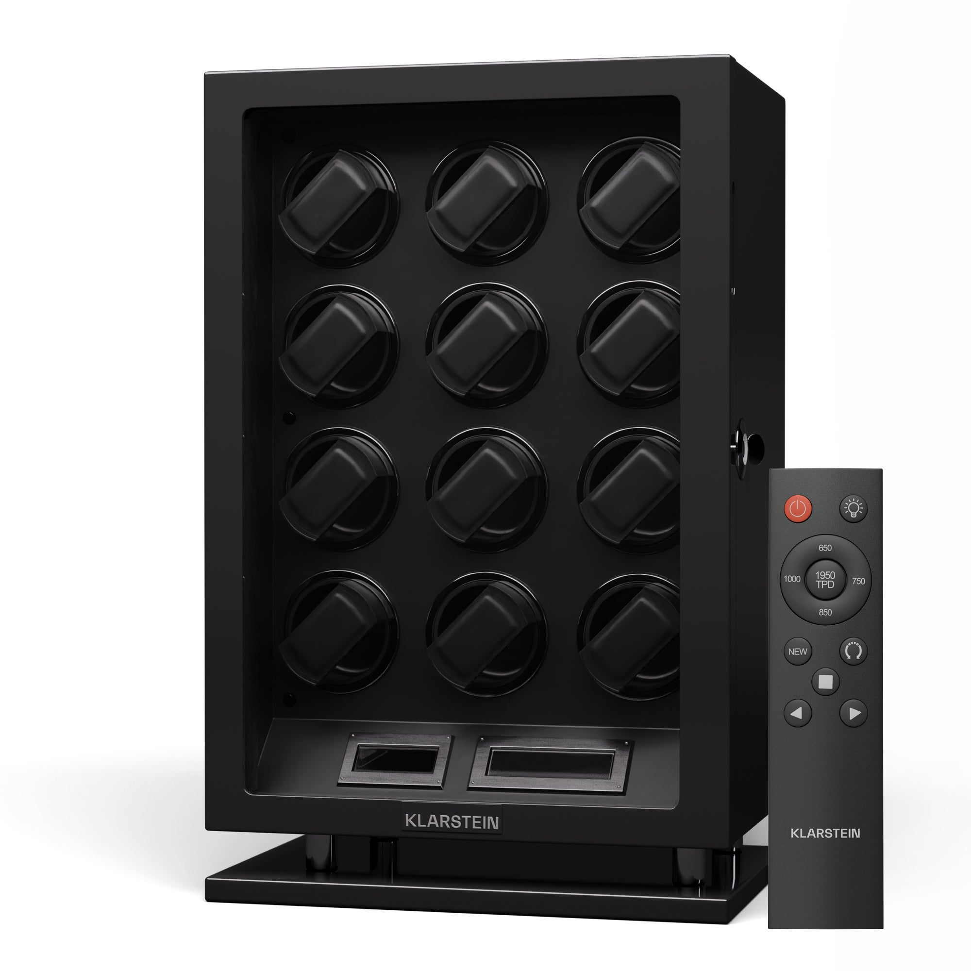 Klarstein Luminoustime Remontoir De Montre 12 Montres Nombreux Réglages Led 10 Db Noir