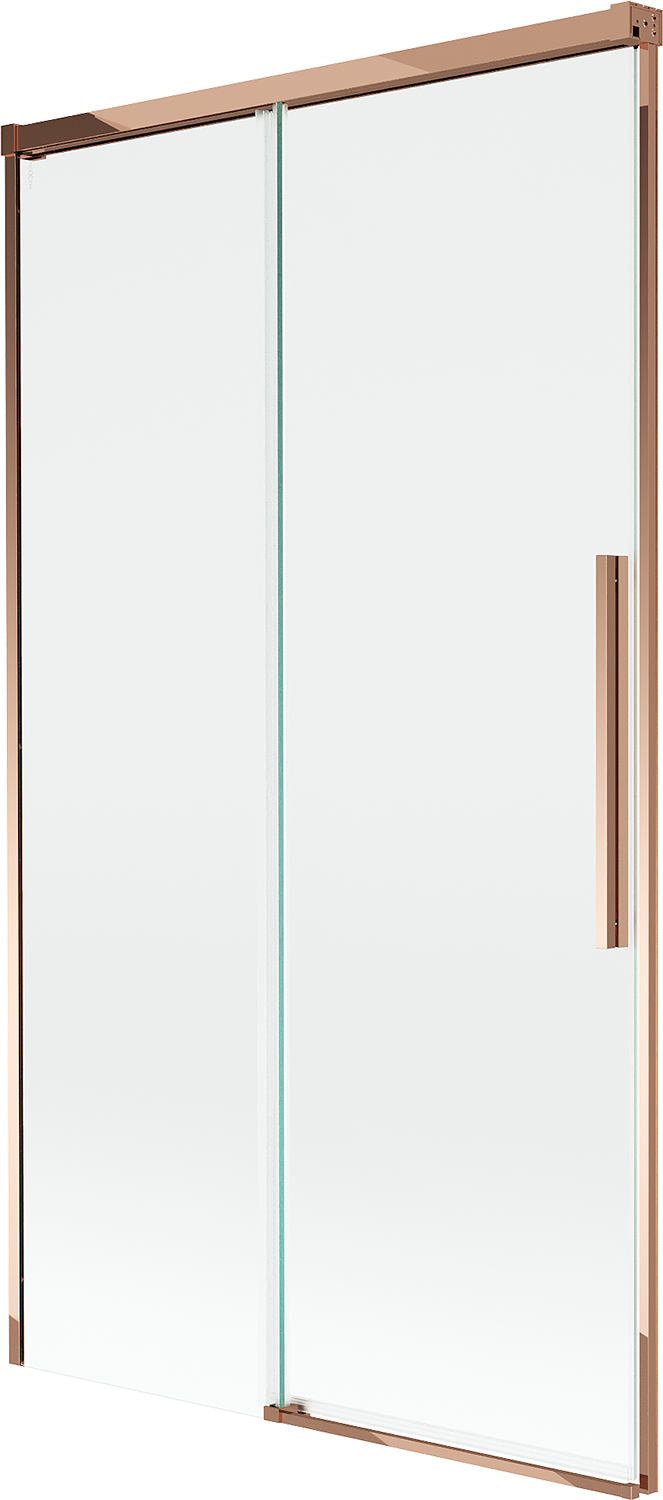 Mexen Rox parawan nawannowy 2-skrzydłowy rozsuwany 100 x 150 cm, transparent, różowe złoto - 8C9-100-001-60-00
