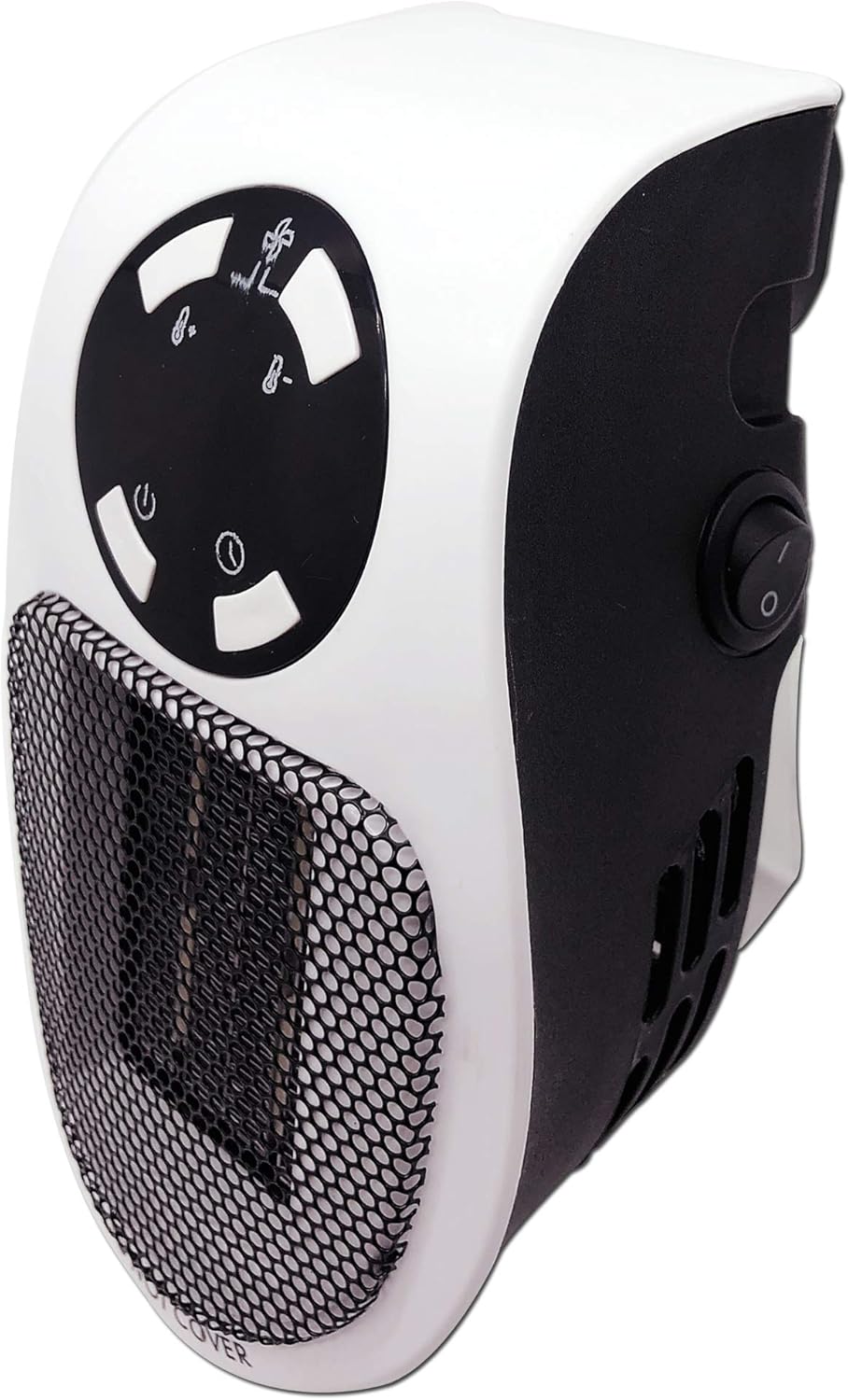 Kompaktowy grzejnik ścienny, regulowany termostat, cyfrowy wyświetlacz LED, cicha praca, ceramiczny element grzejny, 2 prędkości, pilot zdalnego ster