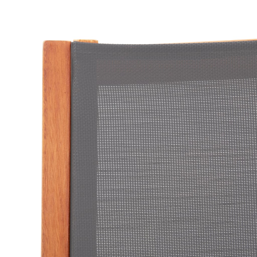 Maison Exclusive - Sedia da Giardino con Pouf Grigia Eucalipto e Textilene - 7