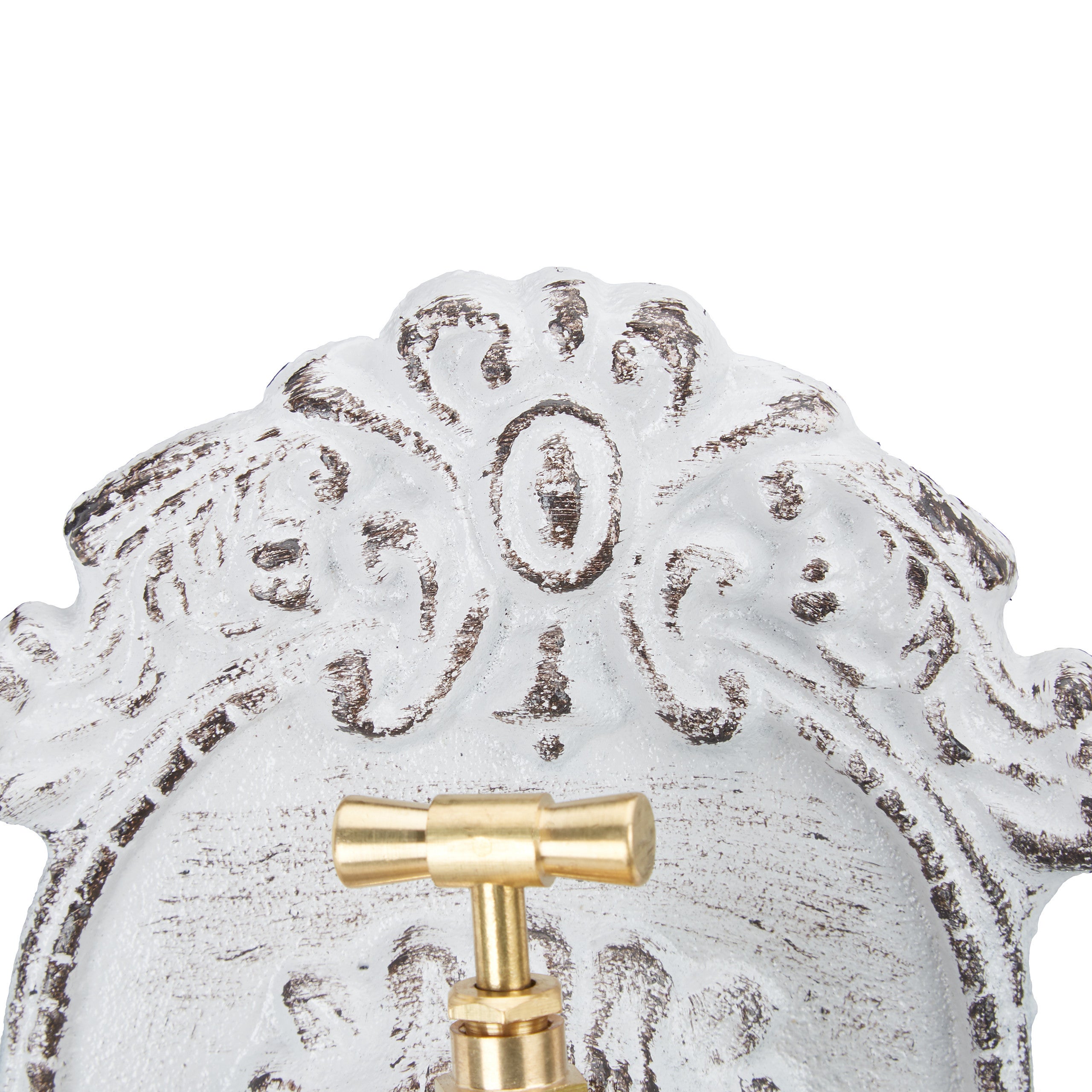 Fontaine mural style antique,robinet, Evier de jardin, fonte aluminium, HlP 40 x 24,5cm x 13 cm, blanc, Relaxdays - 7