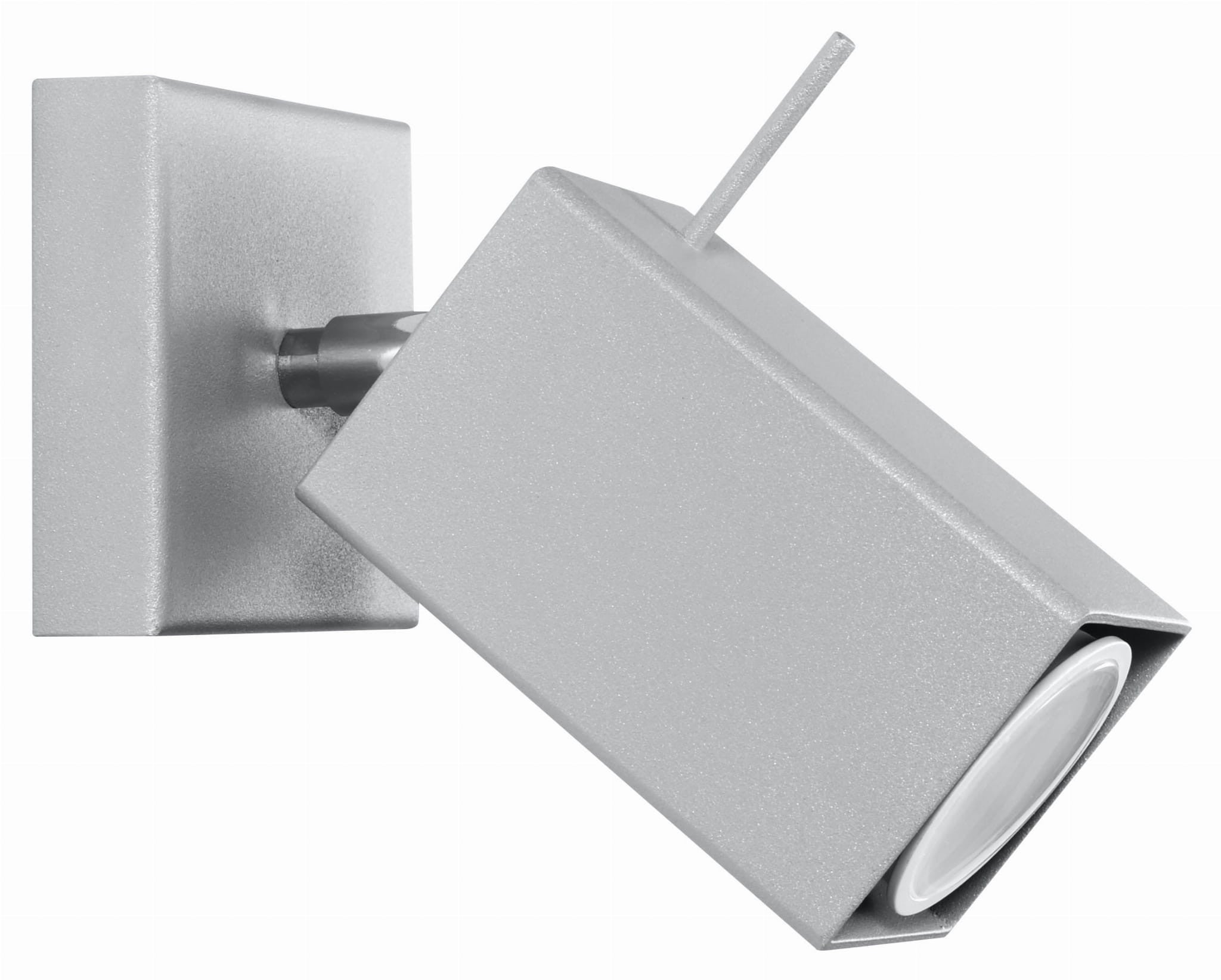 Kinkiet ścienny Merida szaro-srebrny 1xGU10x40W wym: 8 x 15 x 15 cm metal IP20 Sollux Lighting