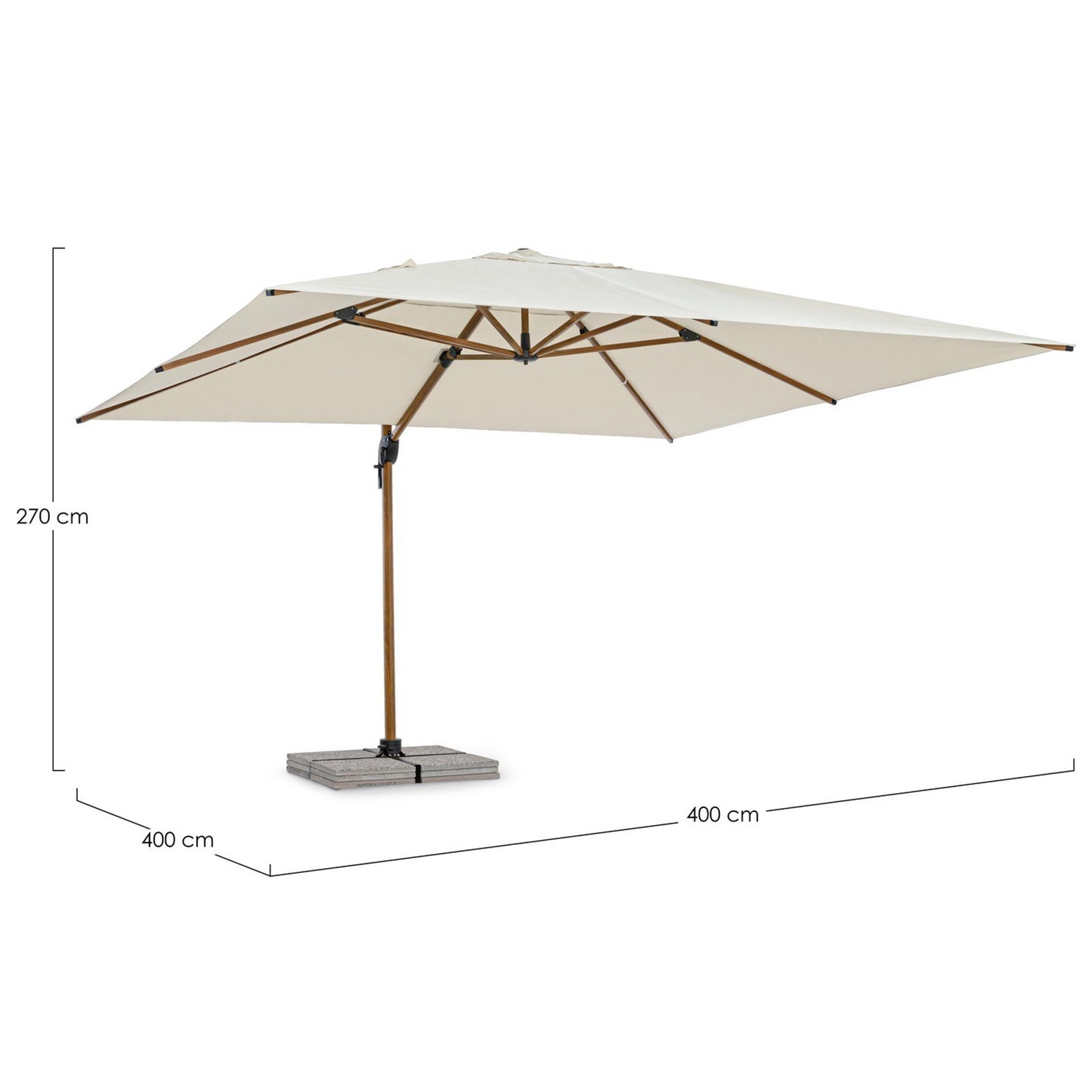 Bolzano Olympus Parasol ogrodowy 400x400 beżowy aluminium