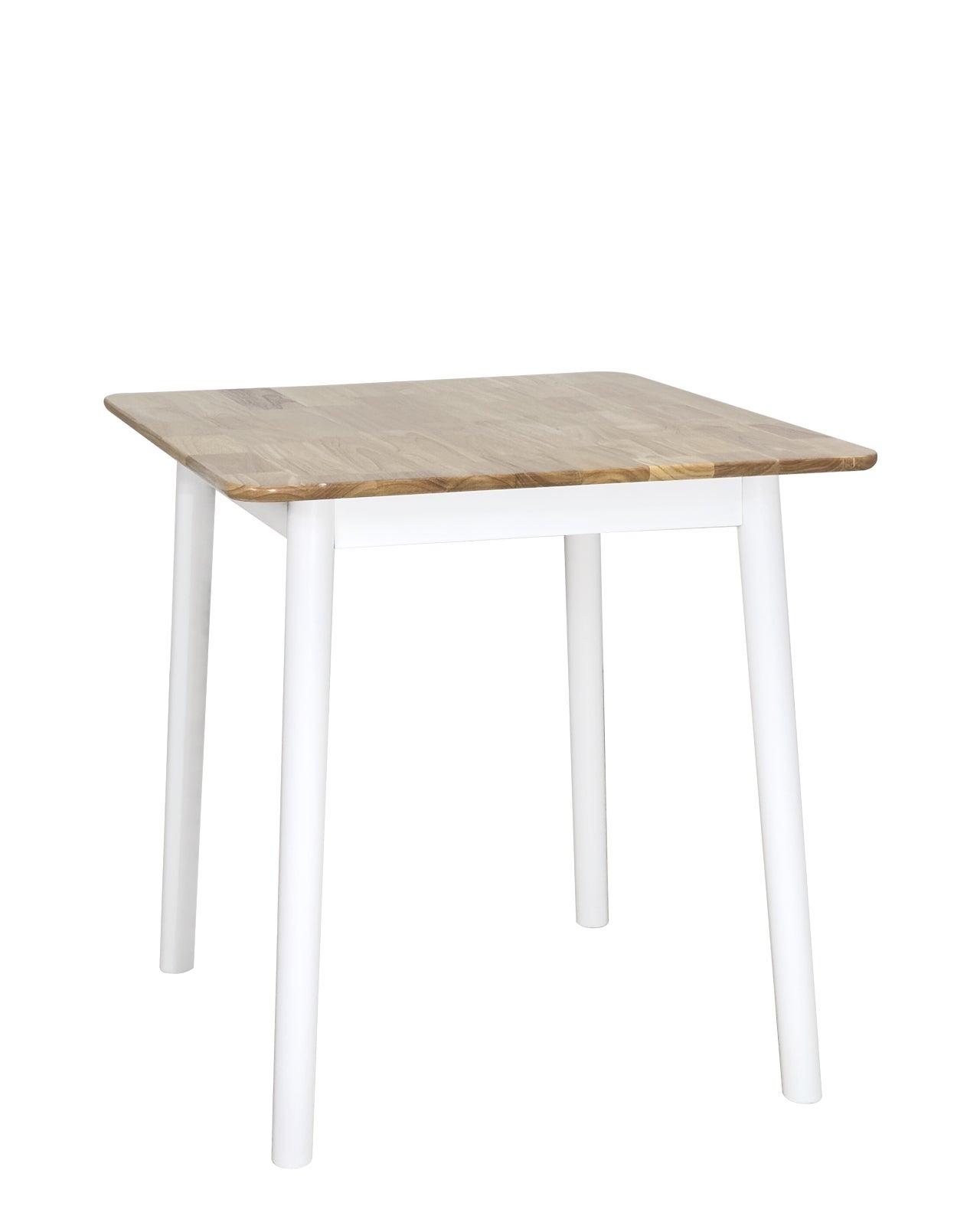 Mesa de cocina cuadrada de madera maciza 75 x 75 cm para 2 personas nita blanco madera clara