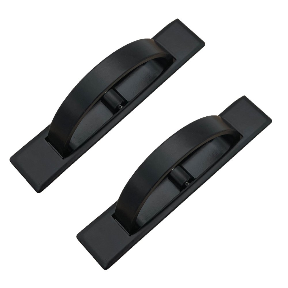 Lot de 2 poignées de porte de meuble en acier inoxydable Noir avec vis