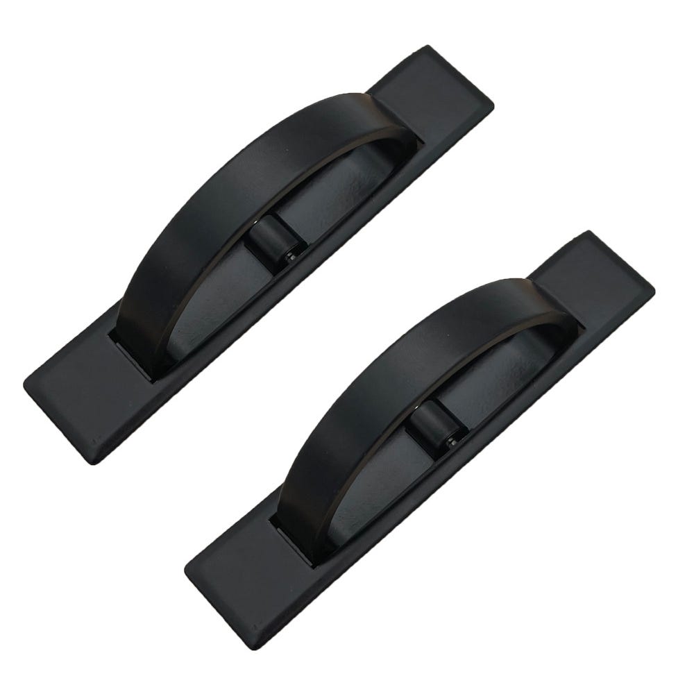 Lot de 2 poignées de porte de meuble en acier inoxydable Noir avec vis Lot de 2 poignées de porte de meuble en acier inoxydable Noir avec vis