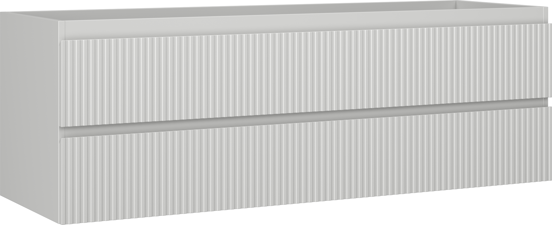 Mexen Rivel szafka łazienkowa podumywalkowa 140 cm, 2 szuflady, ryflowana , szara mat - 91A20-14047-2-BFF62