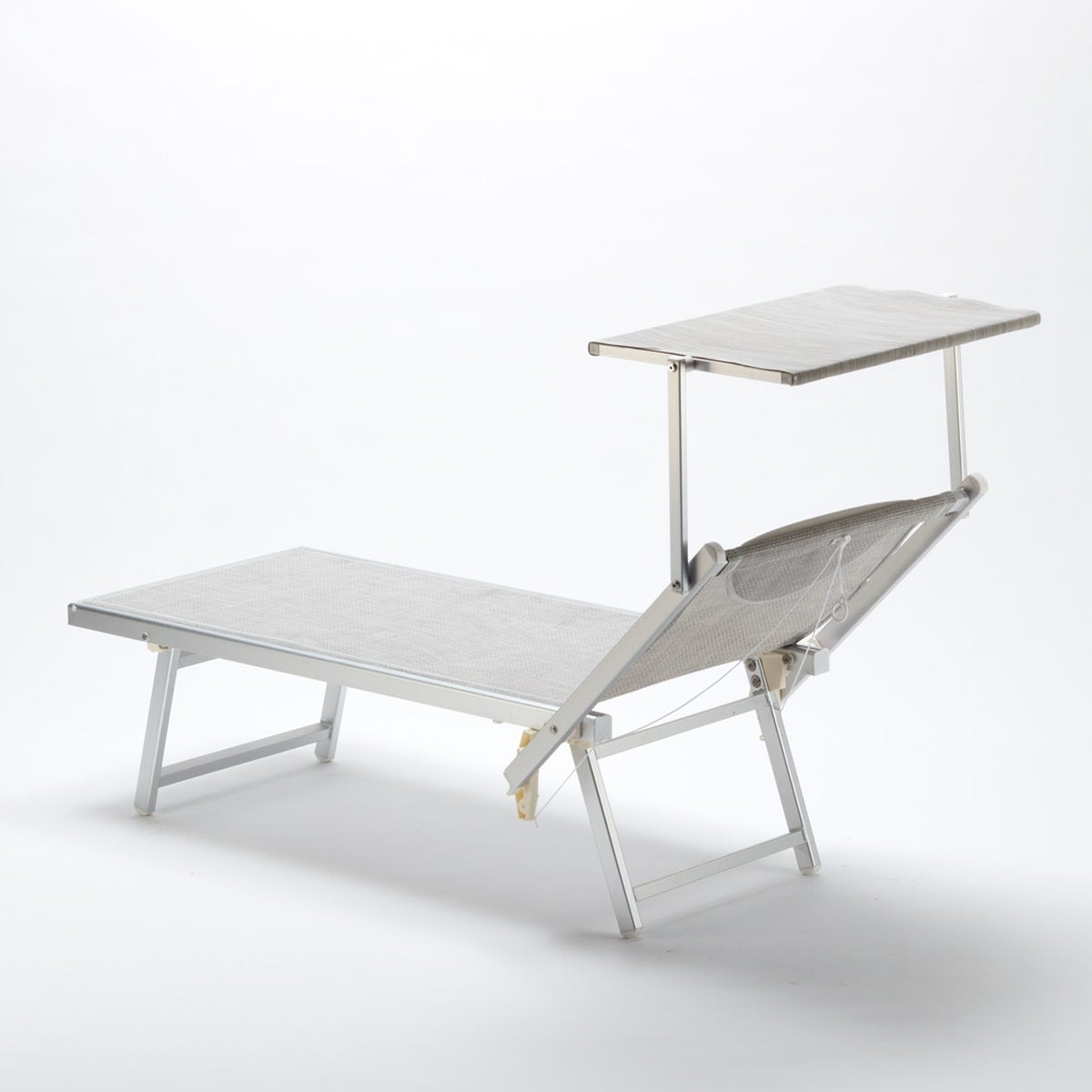 2 Lettini spiaggia mare prendisole professionali in alluminio Italia - Grigio - 5