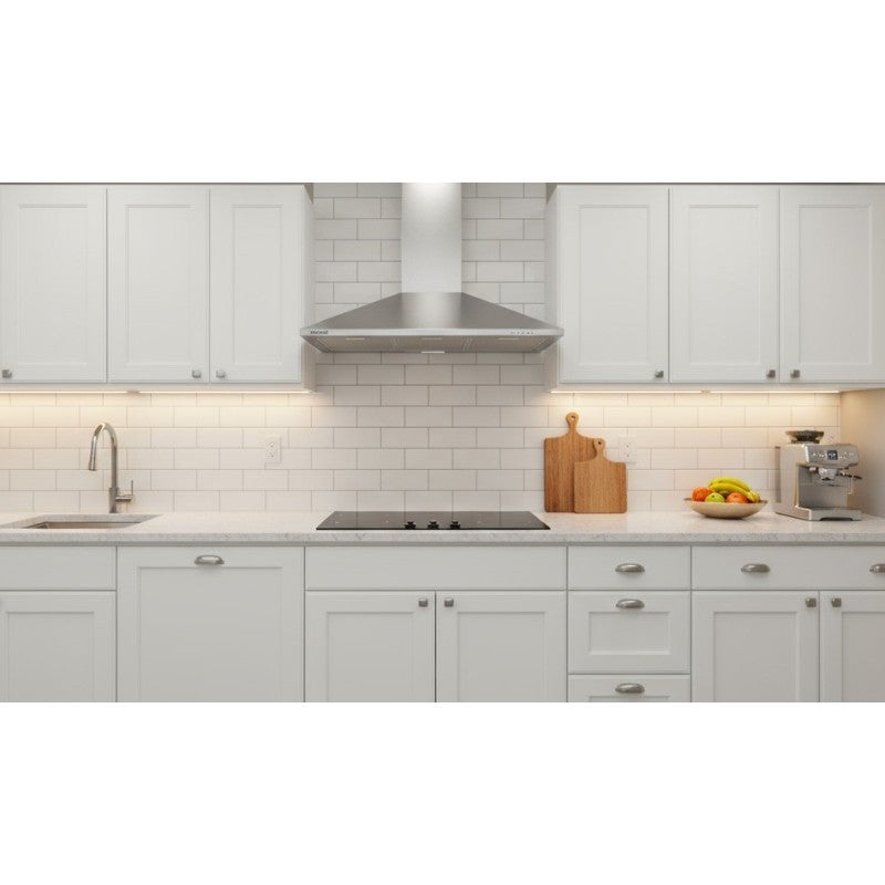 Hotte de Cuisine Décorative Inox 90cm - Pyramide 338 m3/h - Evacuation ou Recyclage - 2