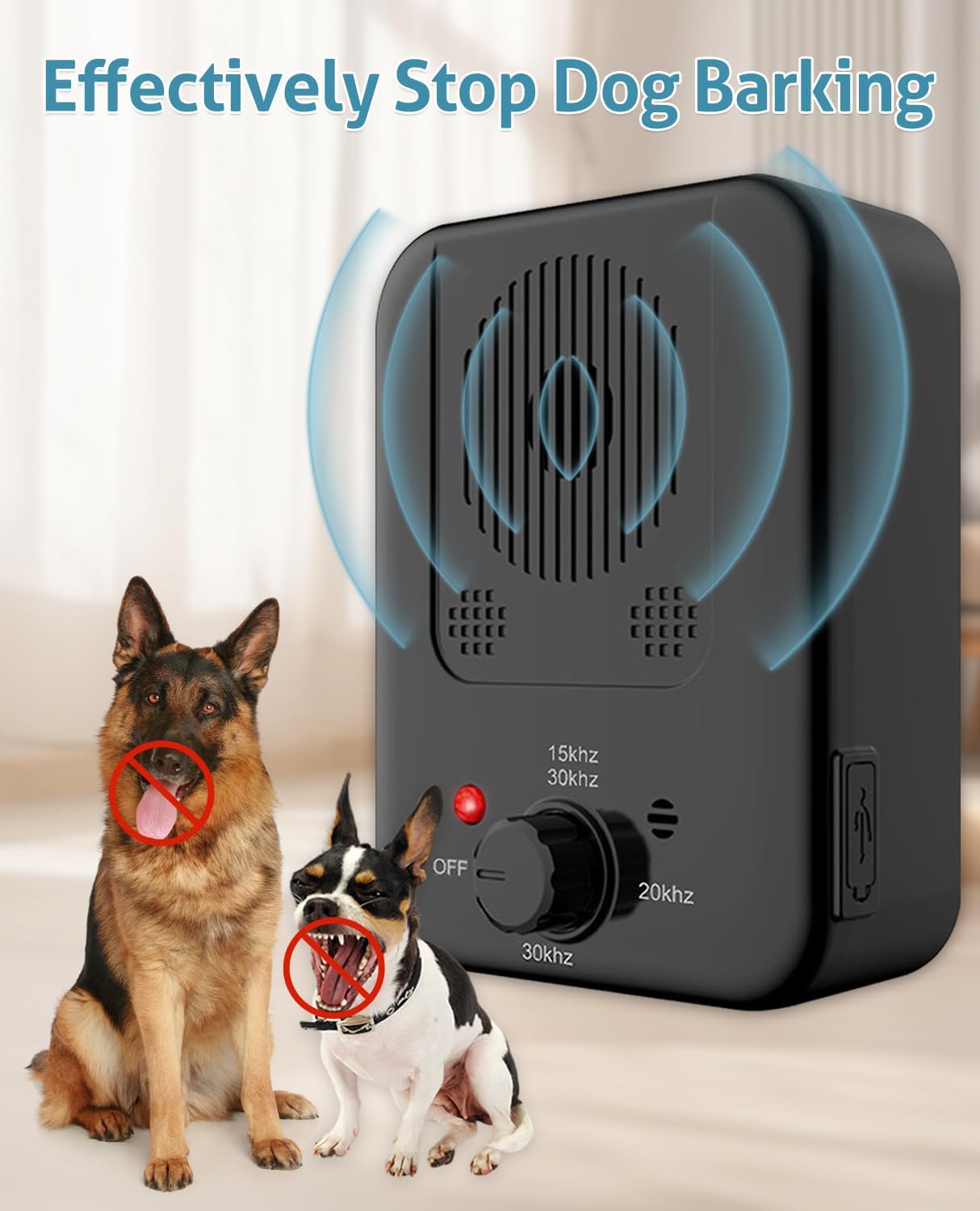 Dispositivo antiladridos para perros, amortiguador antiladridos recargable, apto para todas las razas de perros. - 2