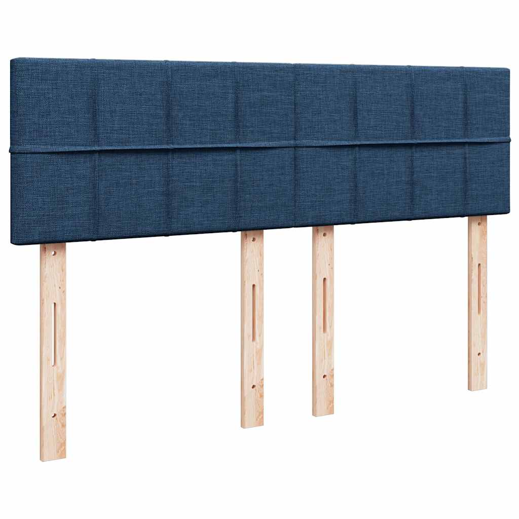 Sommier à lattes de lit avec matelas Bleu 140x200 cm Tissu - 8