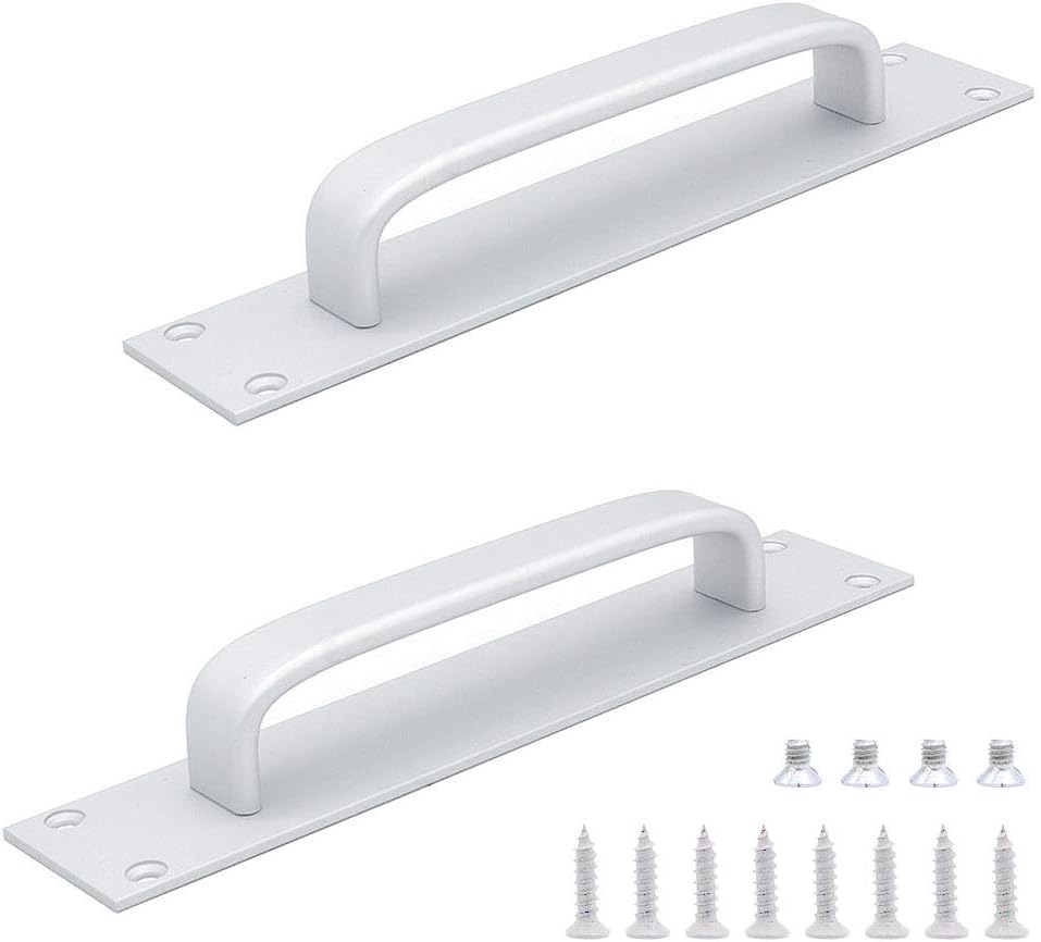 Zestaw 2 klamek do drzwi przesuwnych ze stopu aluminium w kolorze srebrnym, 20 x 4 cm
