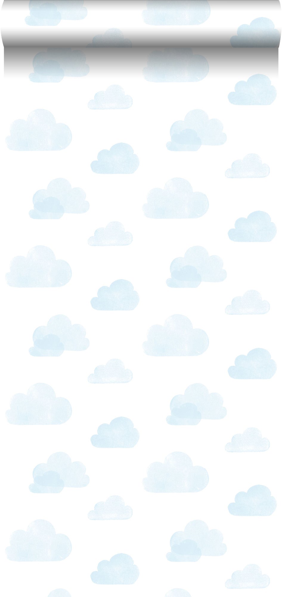 Papel pintado nubes estampadas azul claro y blanco - 53 cm x 10,05 m - estahome