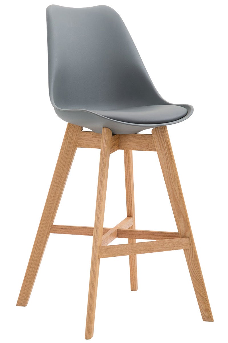 Taburete cannes estructura de polipropileno gris|natural
