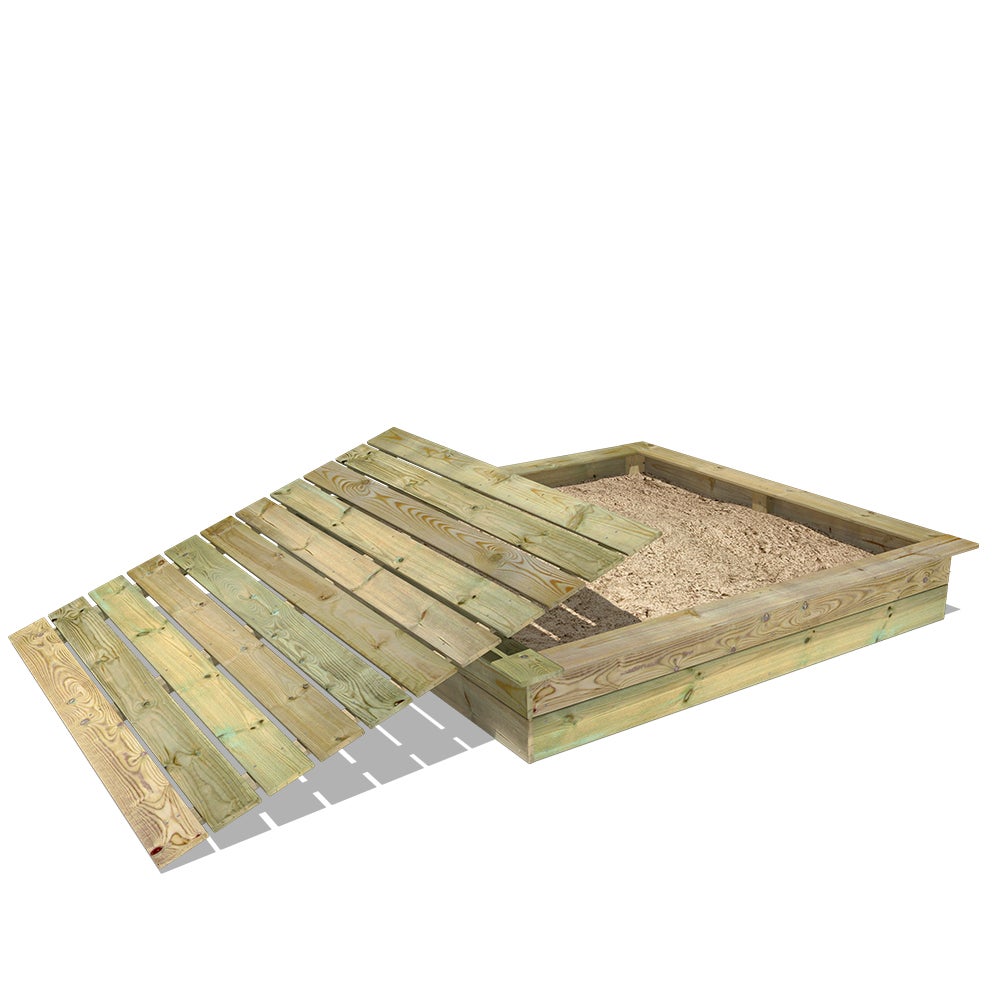 Bac à Sable En Bois 140 Cm Avec Couvercle - Bancs Intégrés, Bois FSC Traité, Pour Jardin - 7