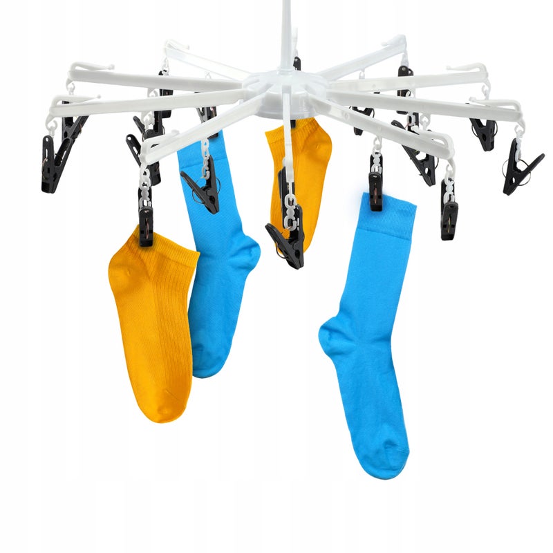 SUSZARKA WIESZAK NA BIELIZNĘ SKARPETY PRANIE SKARPETKI 16 KLIPSÓW KARUZELA