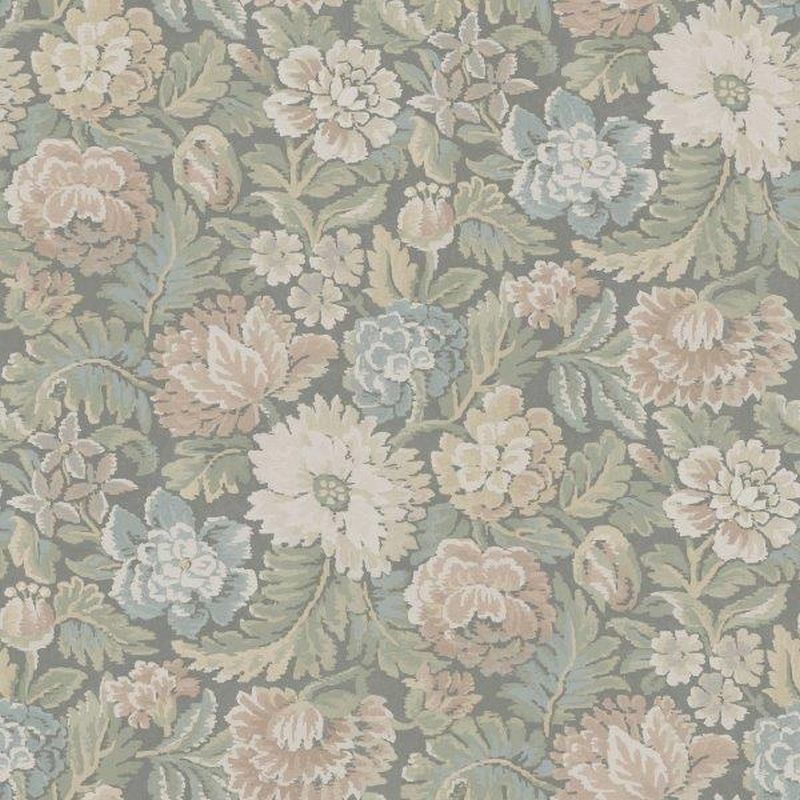 Papel pintado flores vintage verde grisáceo - 53 cm x 10.05 m - borastapeter