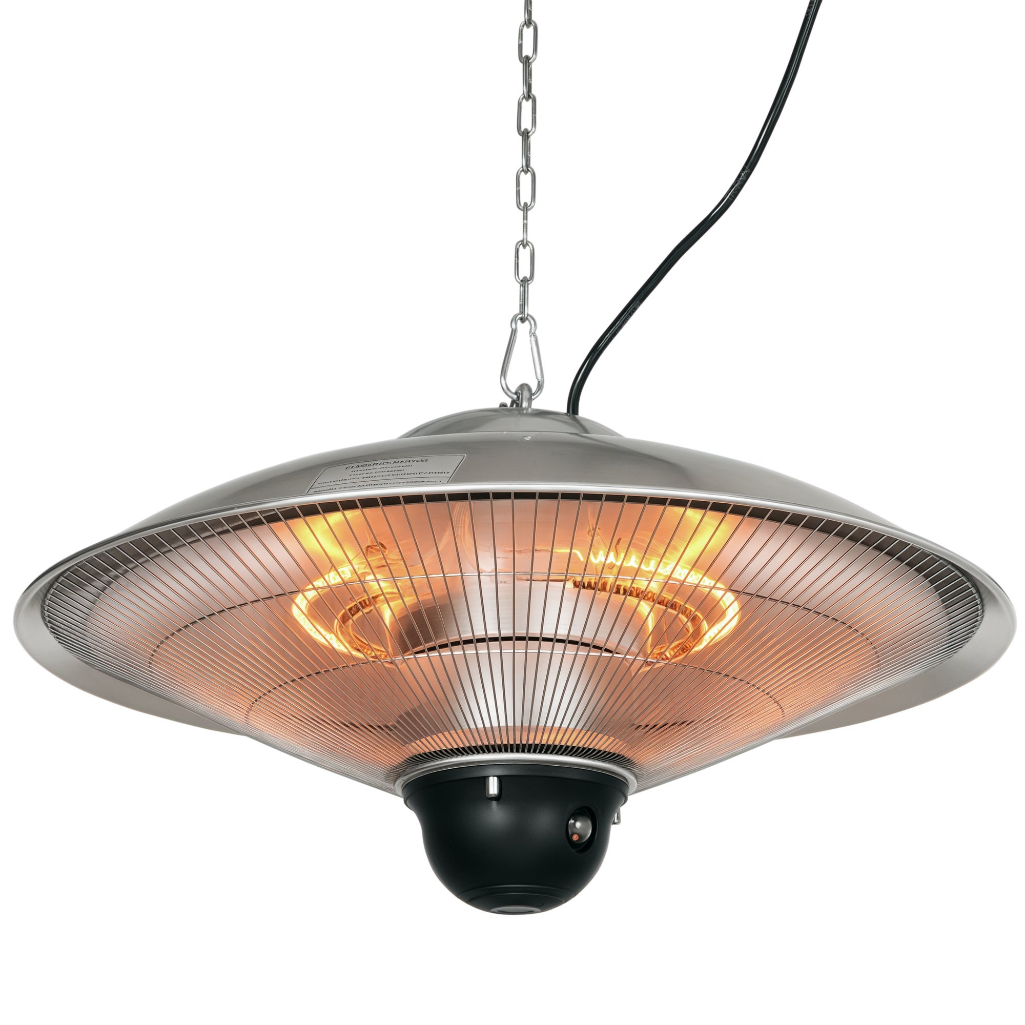 Calefactor exterior eléctrico techo 1200w infrarrojos mando distancia ip44 58,5cm plata