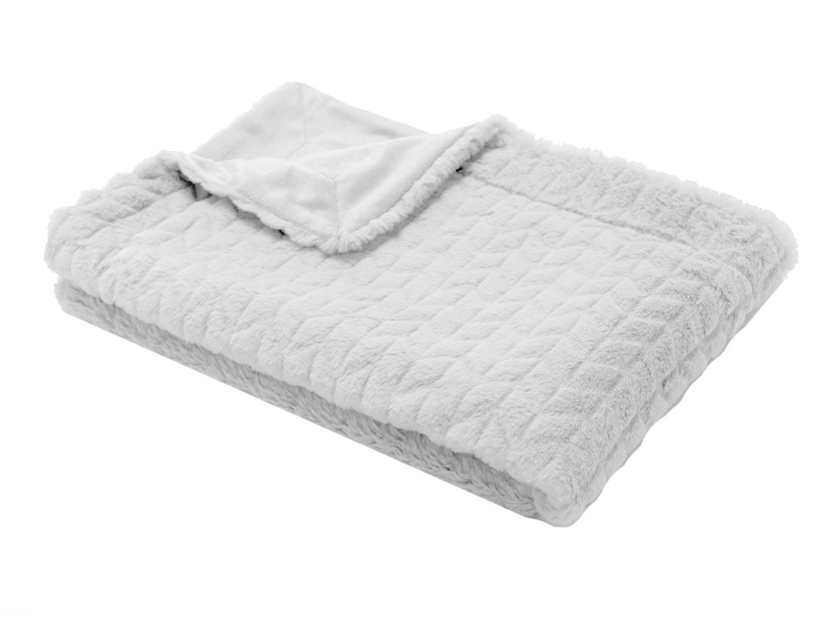 Plaid Chevron 130 x 170 cm Gris clair - Amadeus - 5