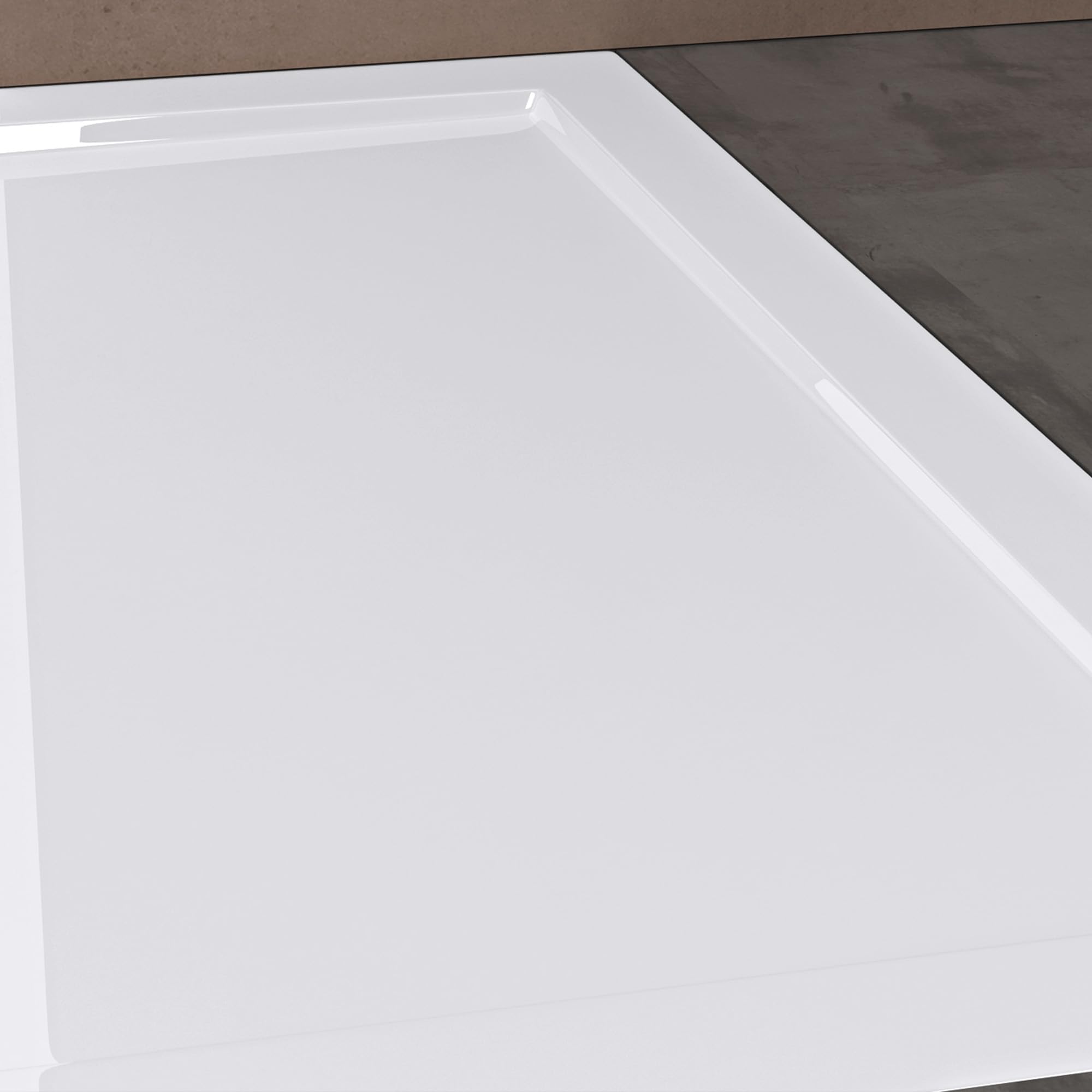 doporro Receveur de Douche Antiglisse Bac à Douche Carré Extraplat Acrylique Blanc Faro01 70x70x4cm - 4