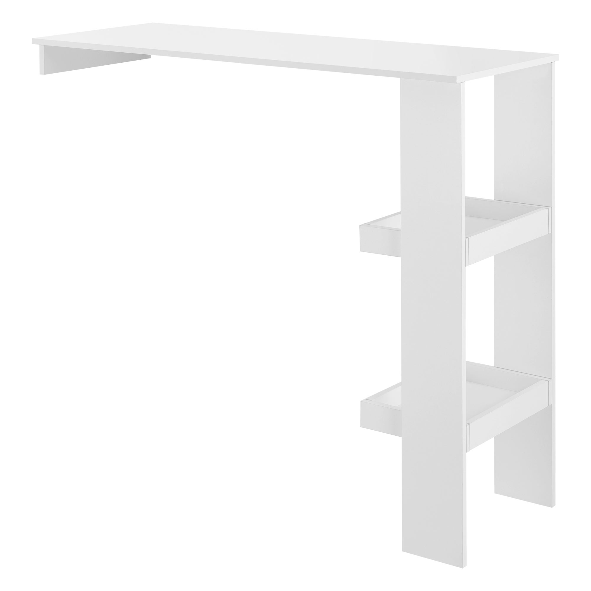 Bancone Da Bar Da Muro 120x45x106cm - Penisola Cucina Con 2 Ripiani | Bianco, Materiale Melaminico - Foto 8