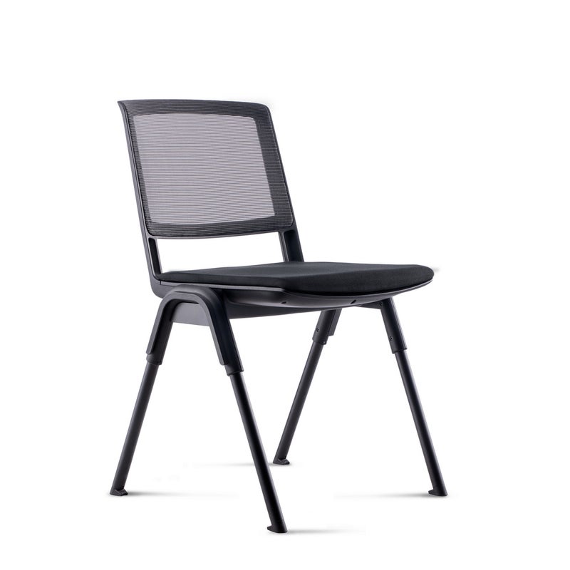 Krzesło dla gości / krzesło konferencyjne MEET WA siedzisko materiał / oparcie siatka czarna hjh OFFICE