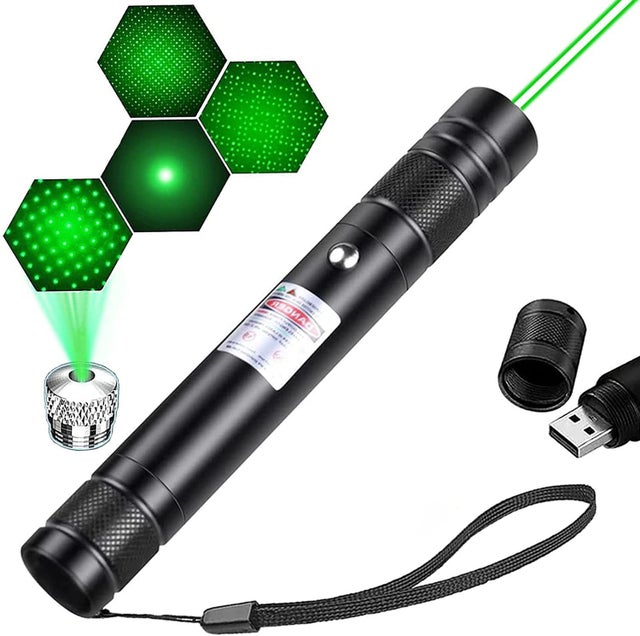 Lampe de poche laser ciel étoilé, stylo laser USB, pointeur, stylo laser super longue portée pour démonstration, adapté à l'extérieur, lumière verte