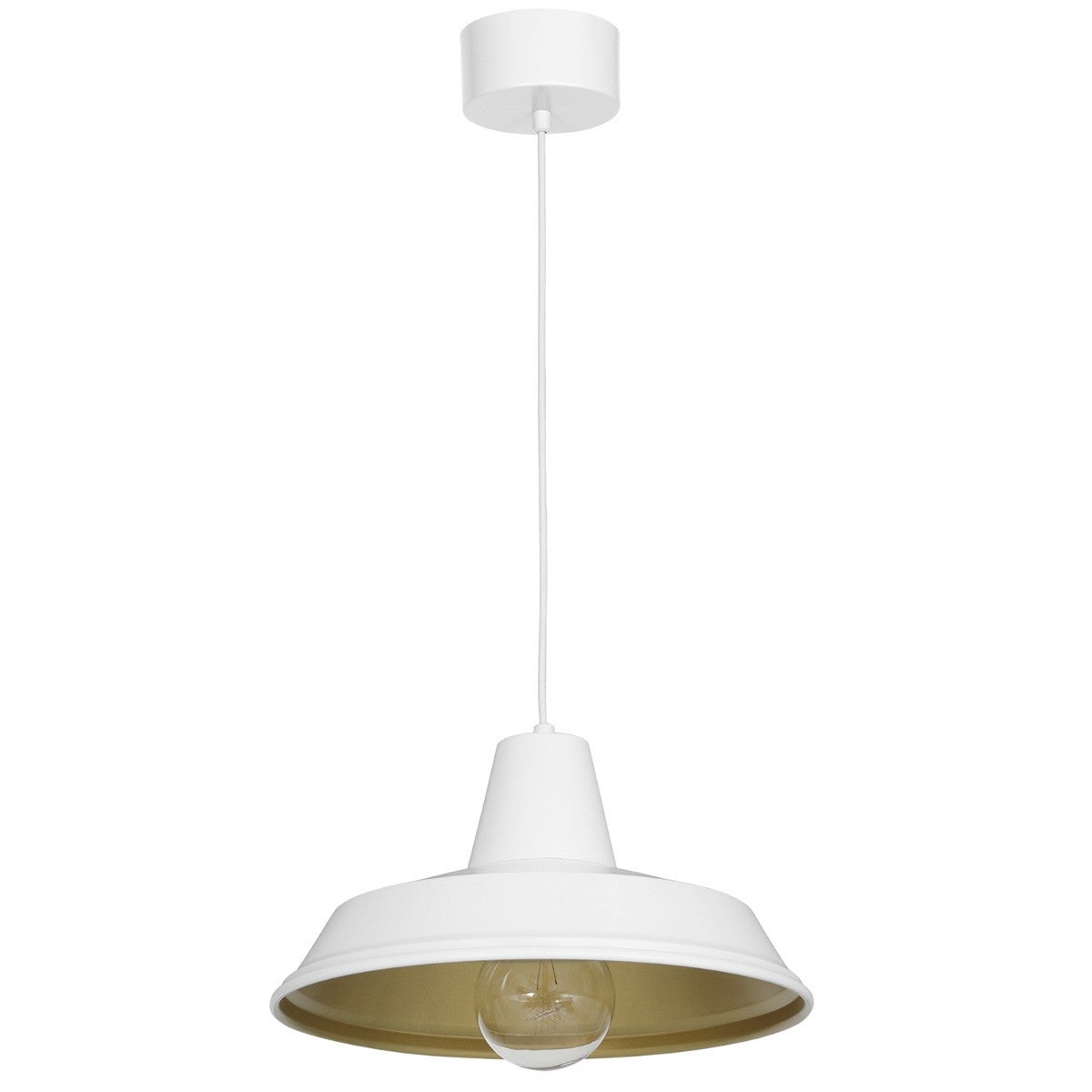 Lampa wisząca Class biały mat-złoty mat 1xE27x15W wym: 120 x 36 x 36 cm metal Luminex