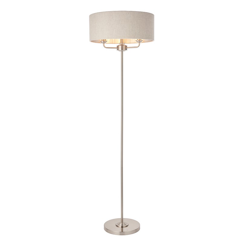 Lampa stojąca z abażurem HIGHCLERE polerowana chromowana 3xE14x40W metal wym:160x47x47cm IP20 Endon