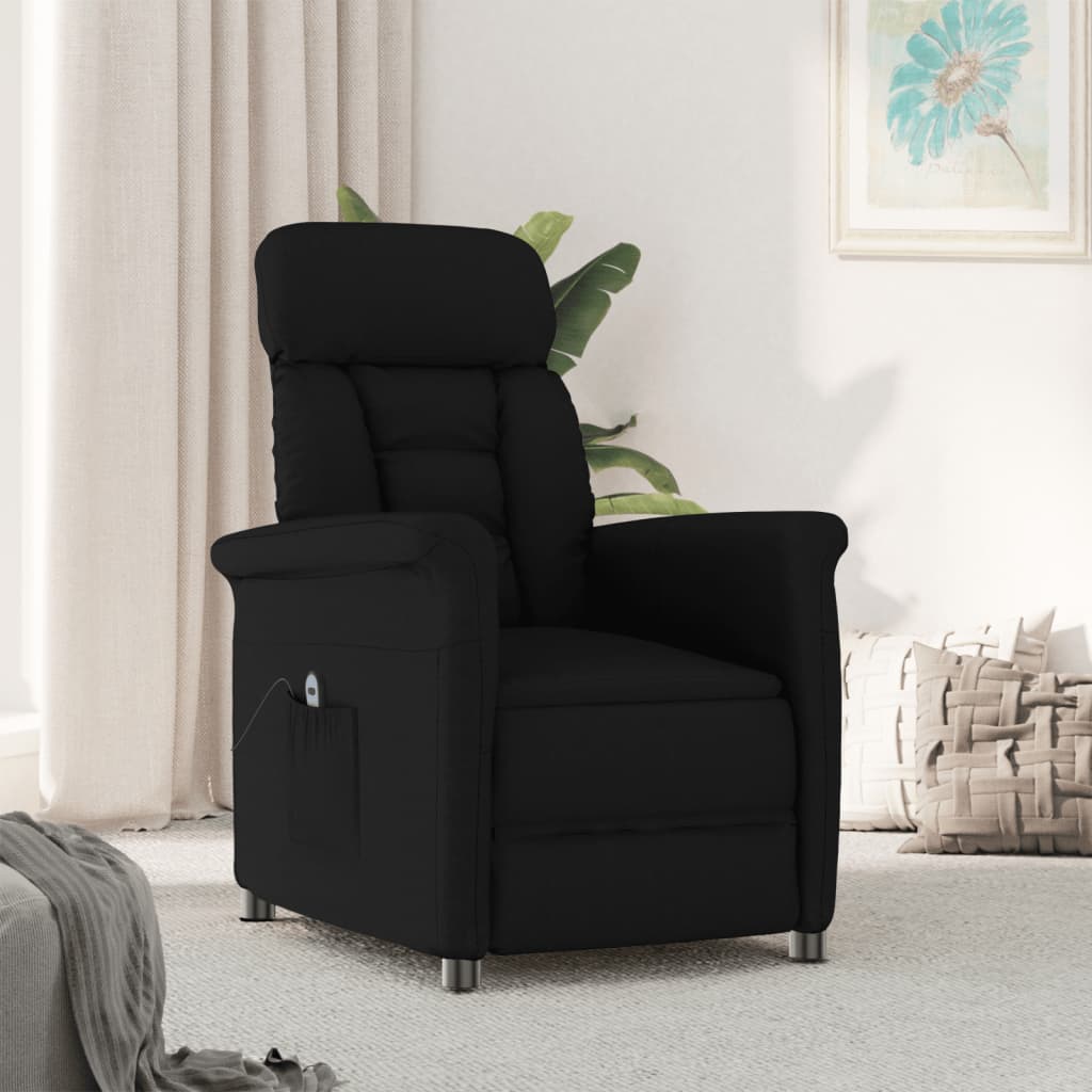 Maison exclusive - sillón reclinable eléctrico piel de ante sintética negro