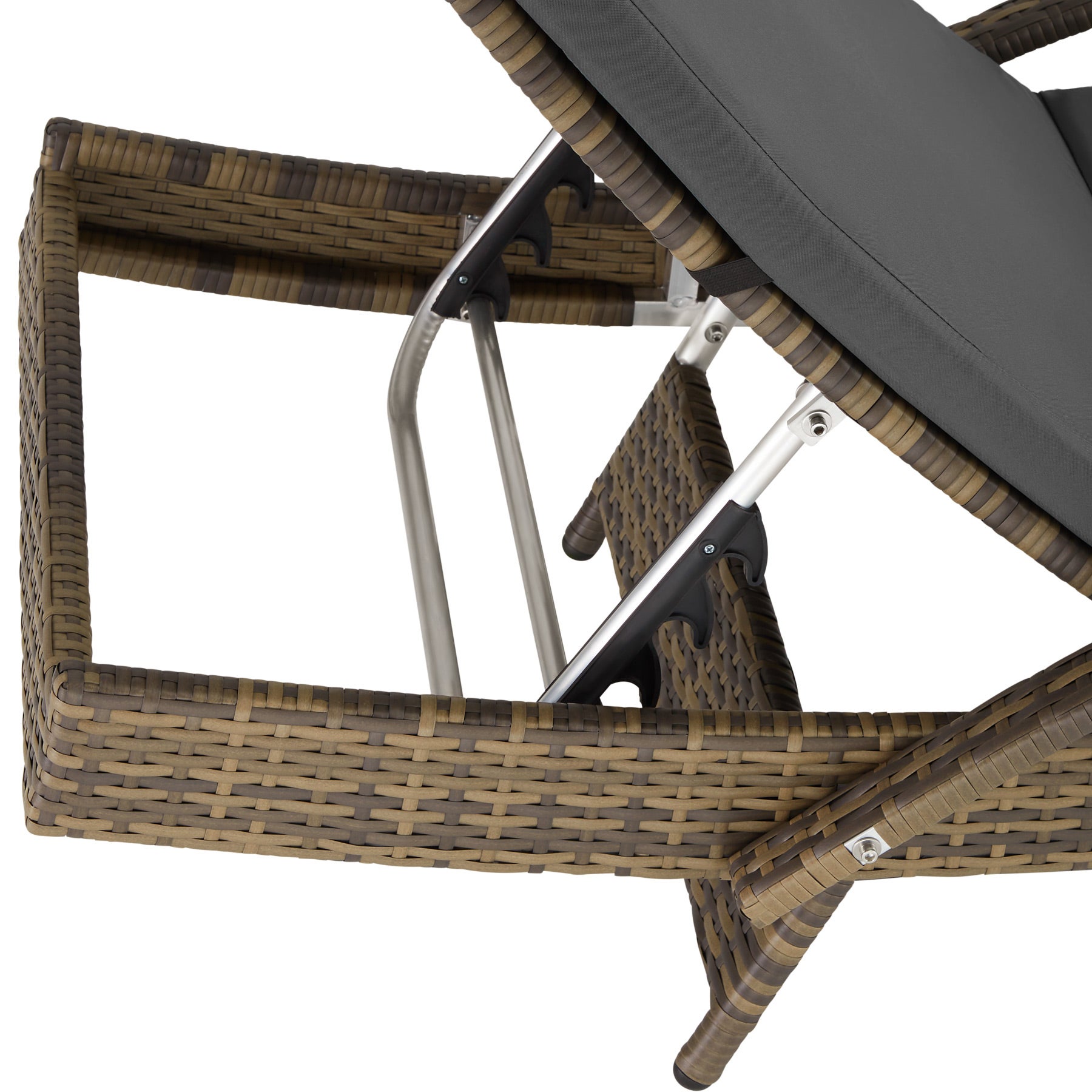 Bain de soleil en résine tressée et aluminium avec dossier réglable sur 5 positions TECTAKE - 2