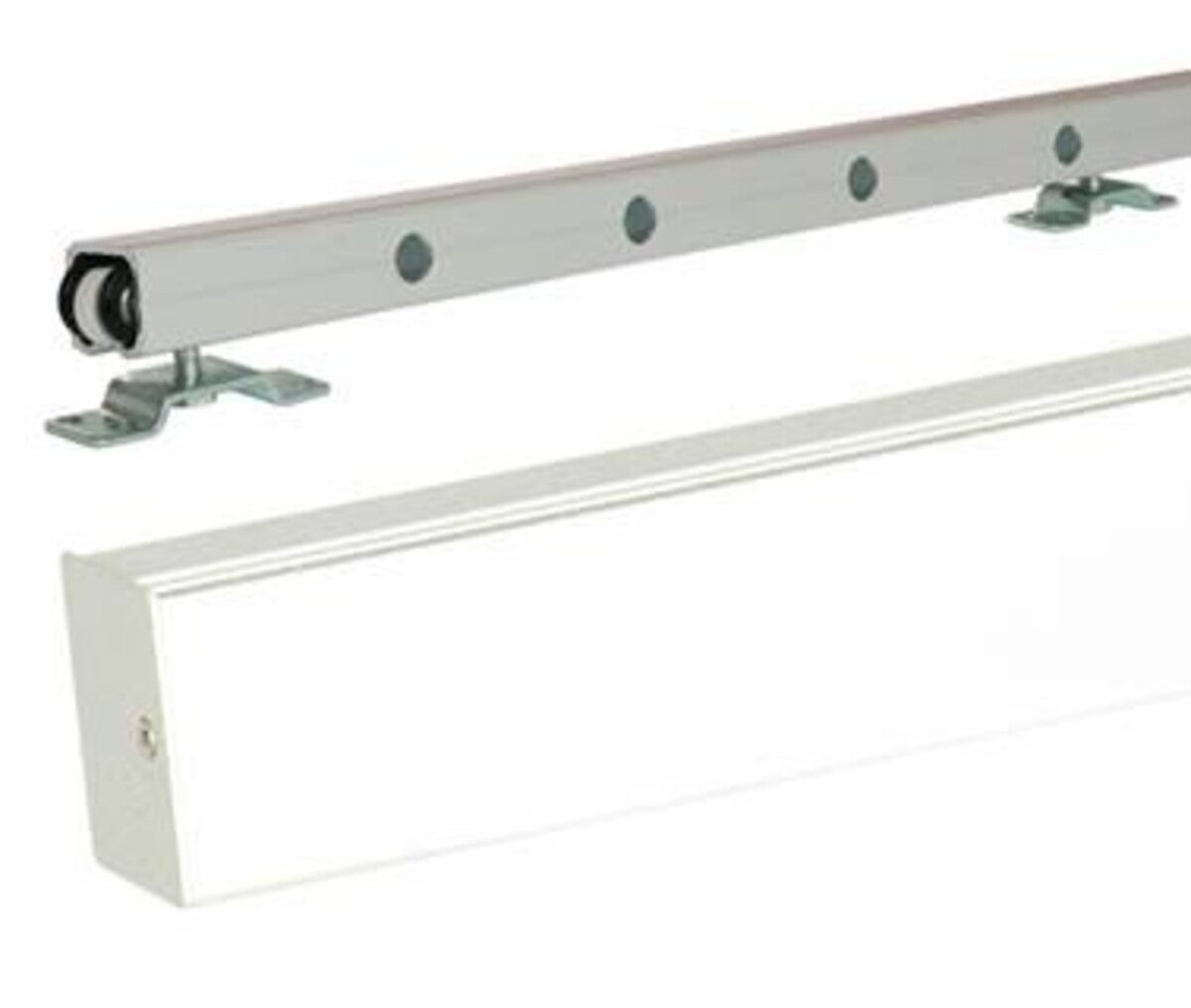 Porte Coulissante Bois Ayous 3 Panneaux H204 X L73 + Rail Alu Bandeau Blanc Et Coquilles Gd Menuiseries - 3