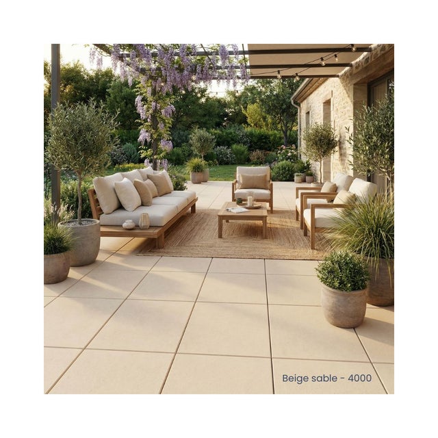 Dalle Manhattan pierre naturelle reconstituée - 50x50x2.4cm - Gris anthracite - 3080