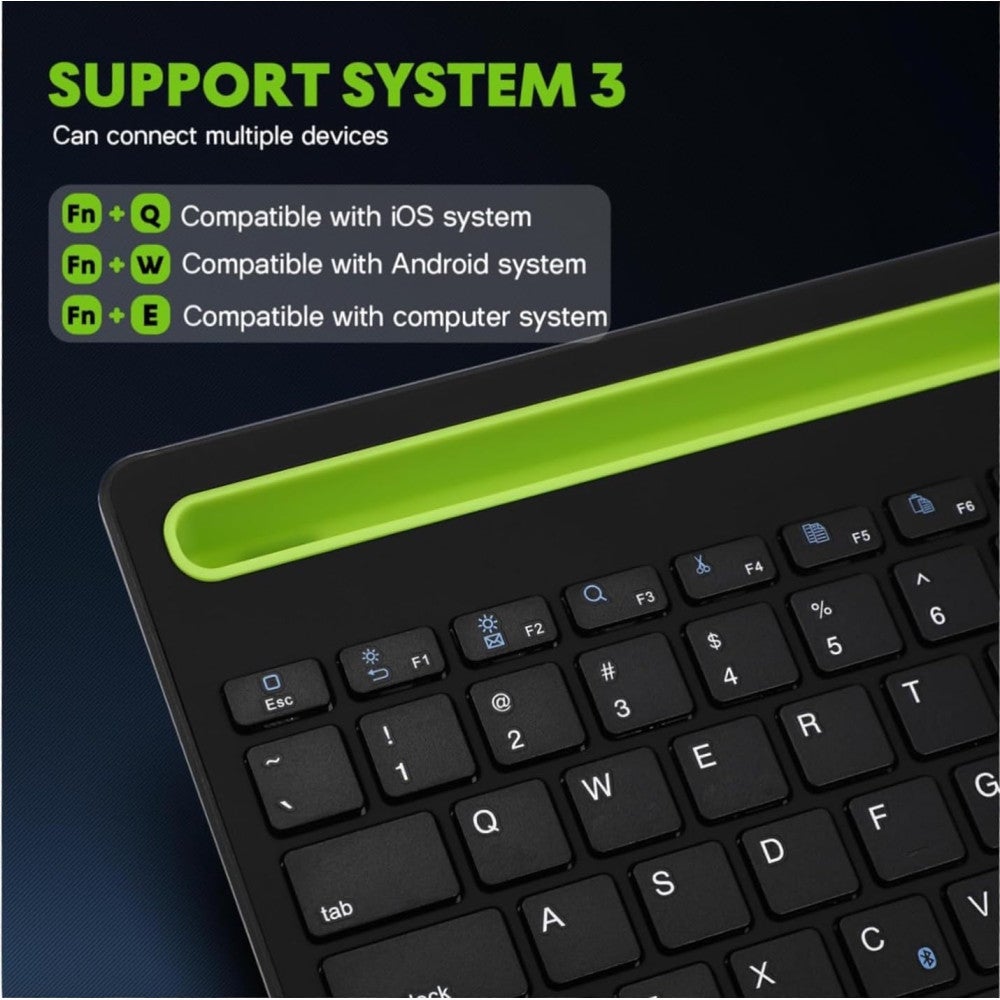 Teclado Inalámbrico portátil con Bluetooth Ranura para Teléfono